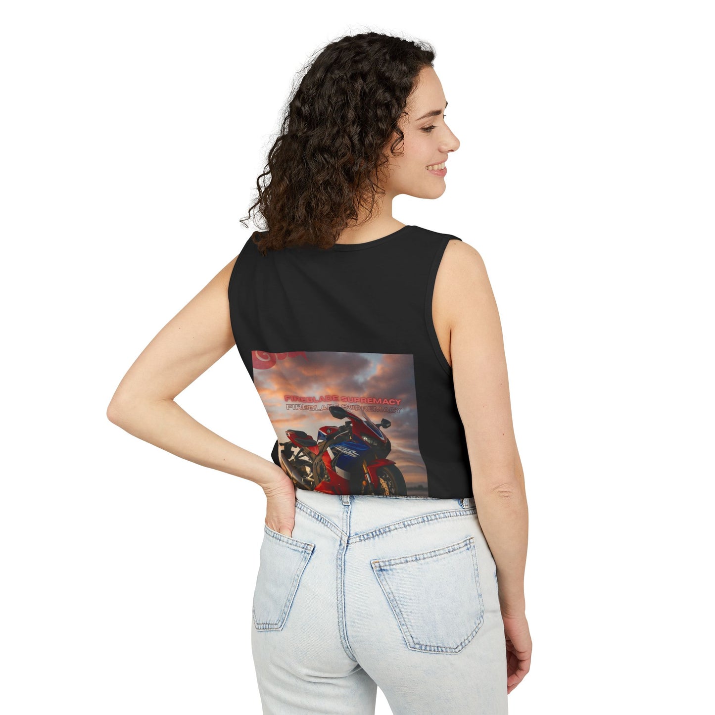 Fireblade Unisex Garment-Dyed Tank Top - Motorcycle Enthusiast Design