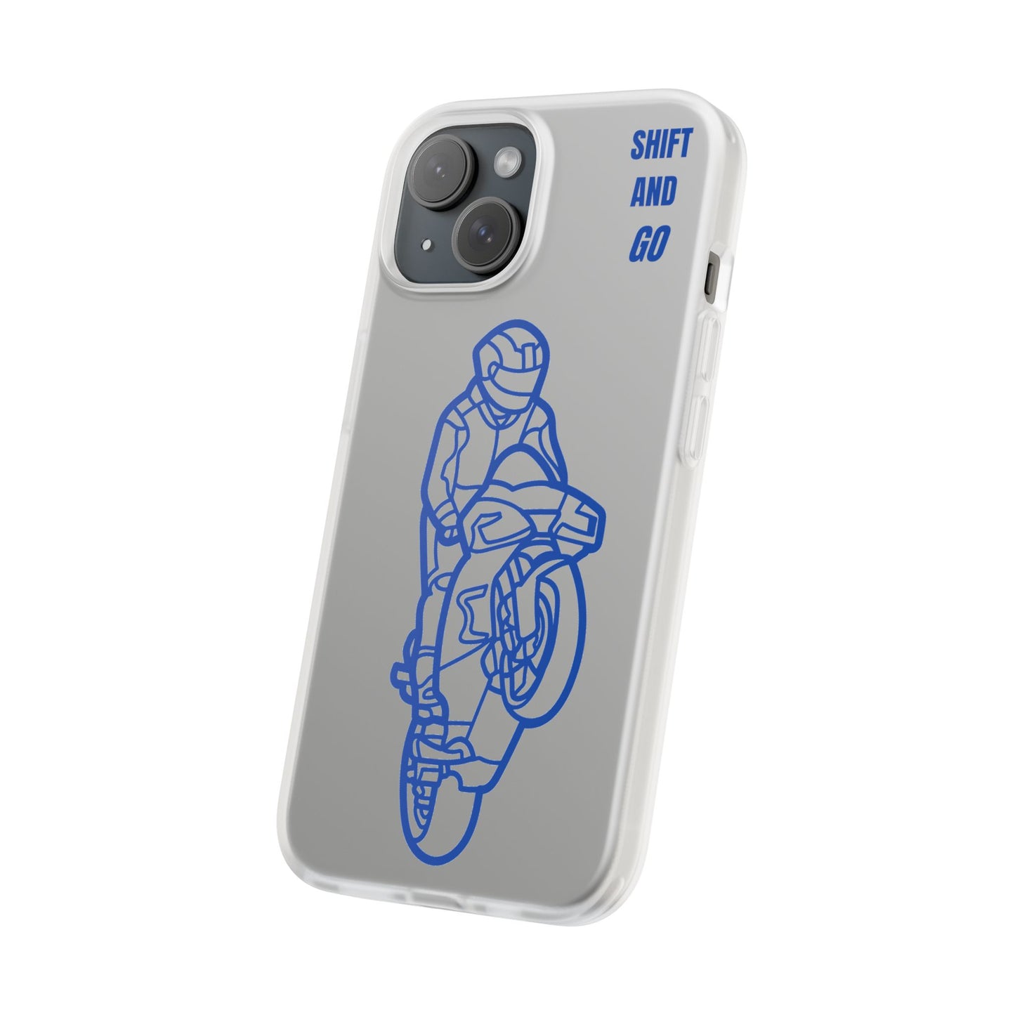 Motorcycle Flexi Cases - Shift and Go Design, Biker Gift, Phone Accessory, Sporty Case, Riding Enthusiast