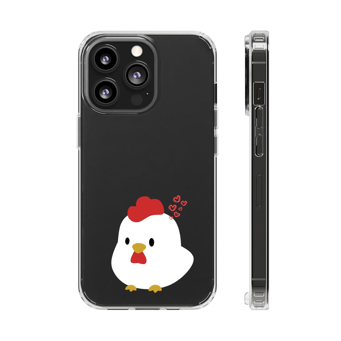 Coque transparente en forme de poulet, adorable coque pour amoureux des animaux, cadeau pour enfants, décoration de ferme, cadeau d'anniversaire