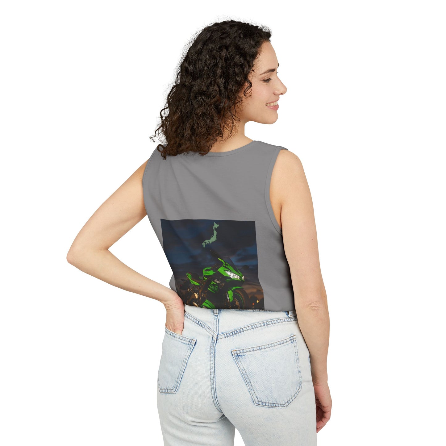 Zx6r Backprint Nice Custom Motorcycle Graphic Tank Top - Unisex Garment-Dyed