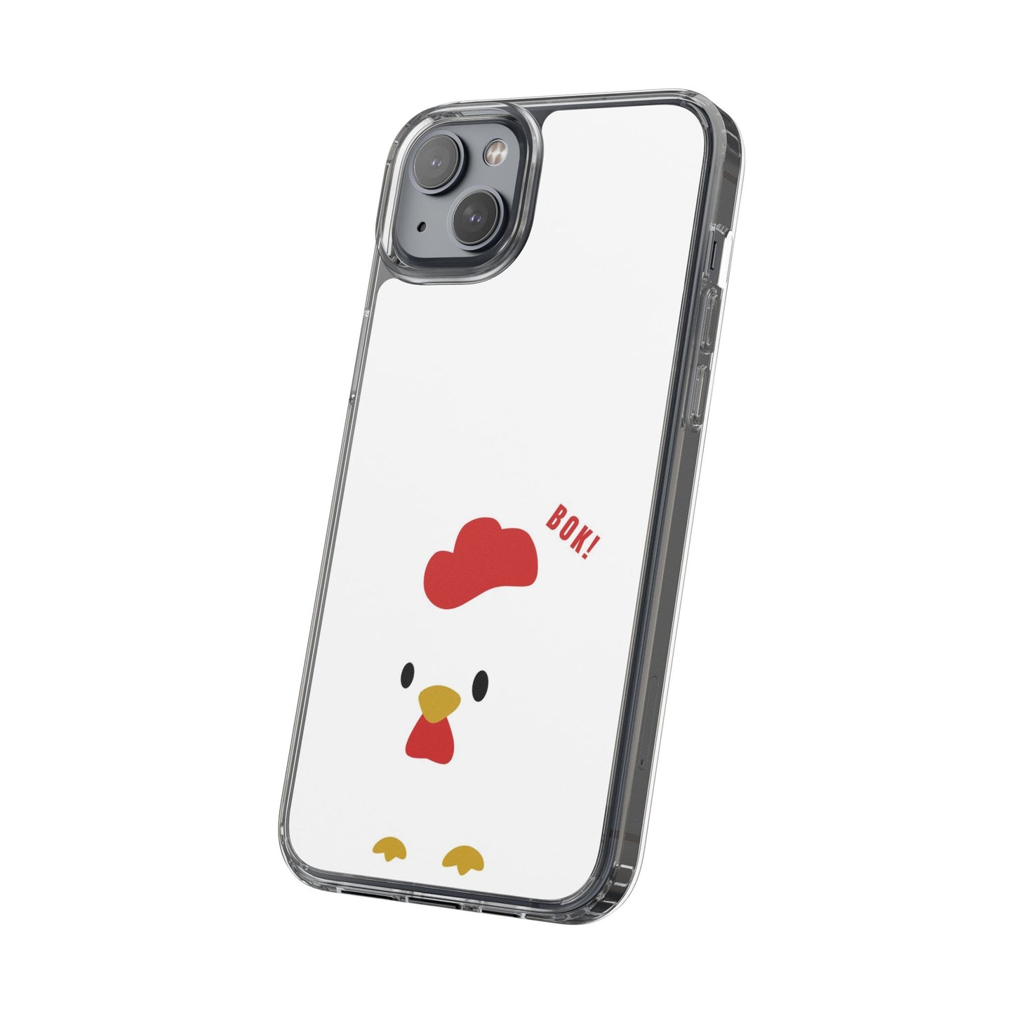Chicken Design Clear Phone Case, Cute Animal Phone Cover, Fun Gift for Kids, Pet Lovers, Birthday Present, Travel Accessory