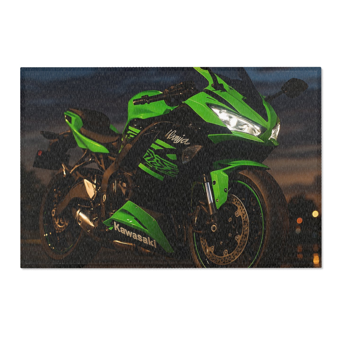 Zx6r Kawasaki Motorcycle Area Rug – Born of the Dark Design for Bikers