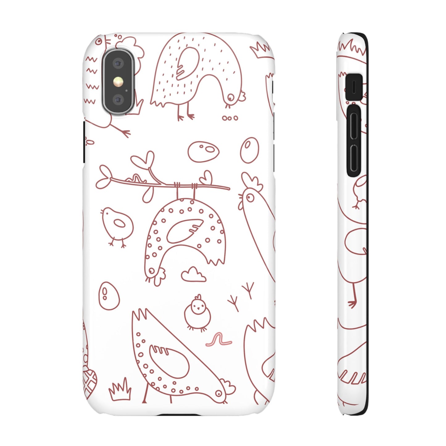 Coques de téléphone fantaisie style ferme, coque de téléphone animal mignon, motif poulet, cadeau amusant pour les amoureux des oiseaux, coque de téléphone originale