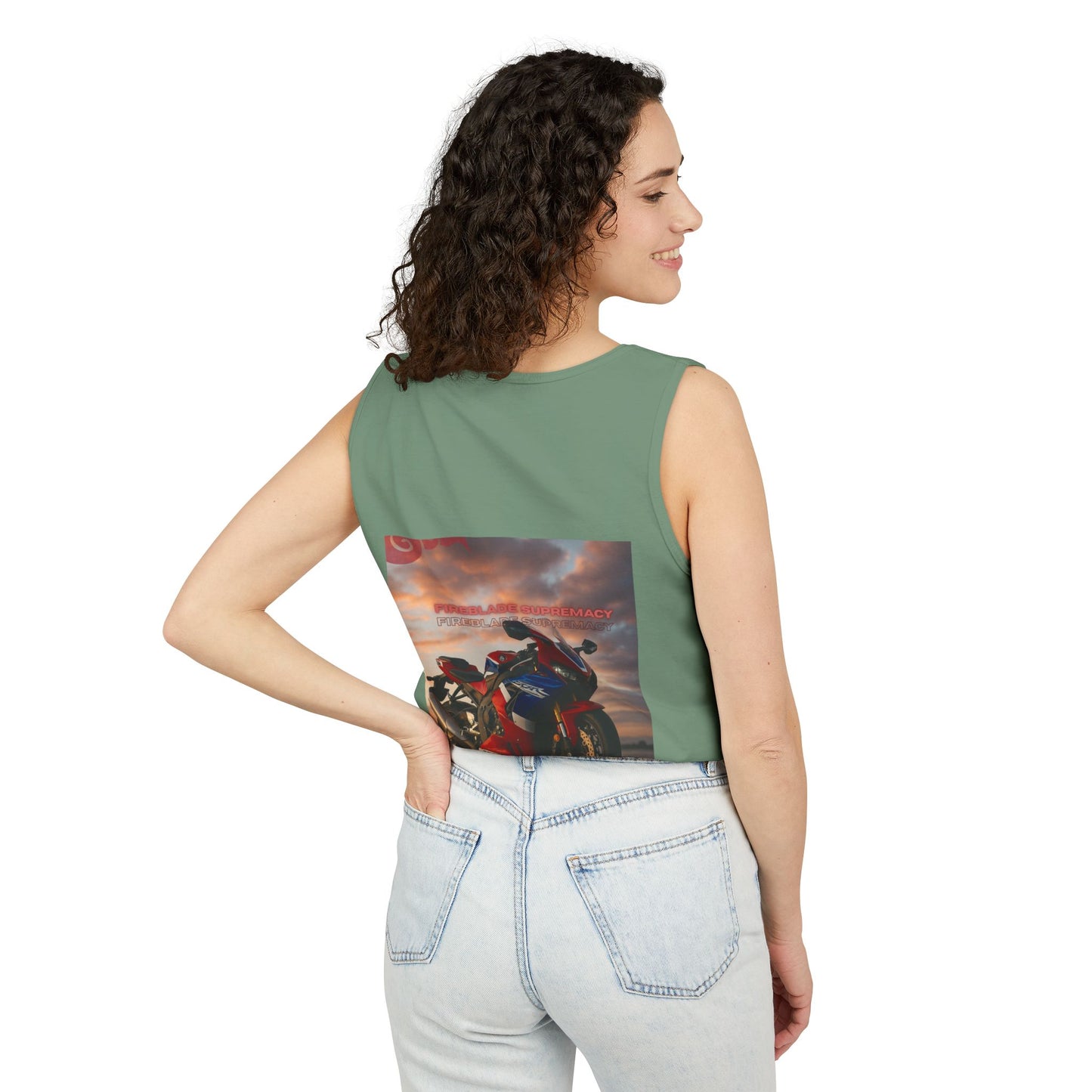 Fireblade Unisex Garment-Dyed Tank Top - Motorcycle Enthusiast Design