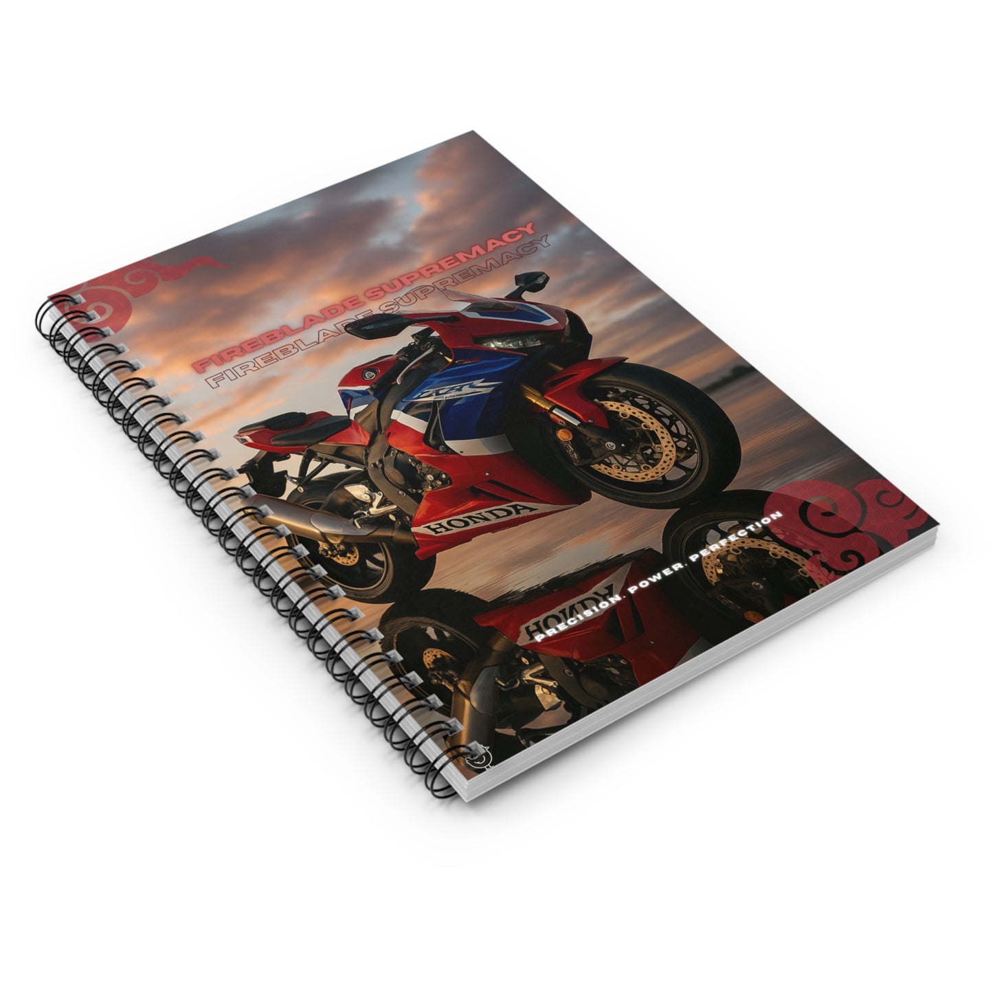 Red Supremacy Spiral Notebook - Perfect for Motorcycle Enthusiasts, ai