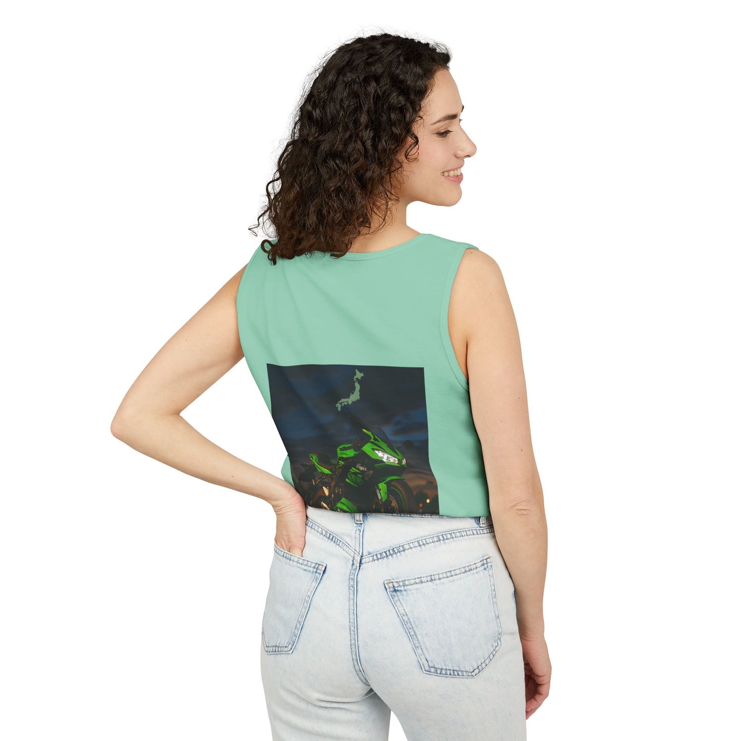 Zx6r Backprint Nice Custom Motorcycle Graphic Tank Top - Unisex Garment-Dyed