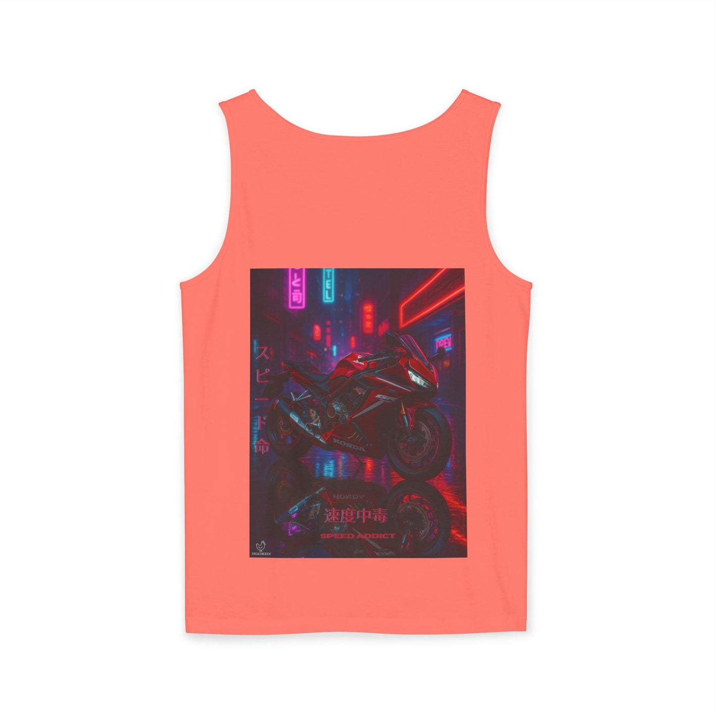 650r Backprint Cool Motorcycle Graphic Tank Top - Unisex Garment-Dyed