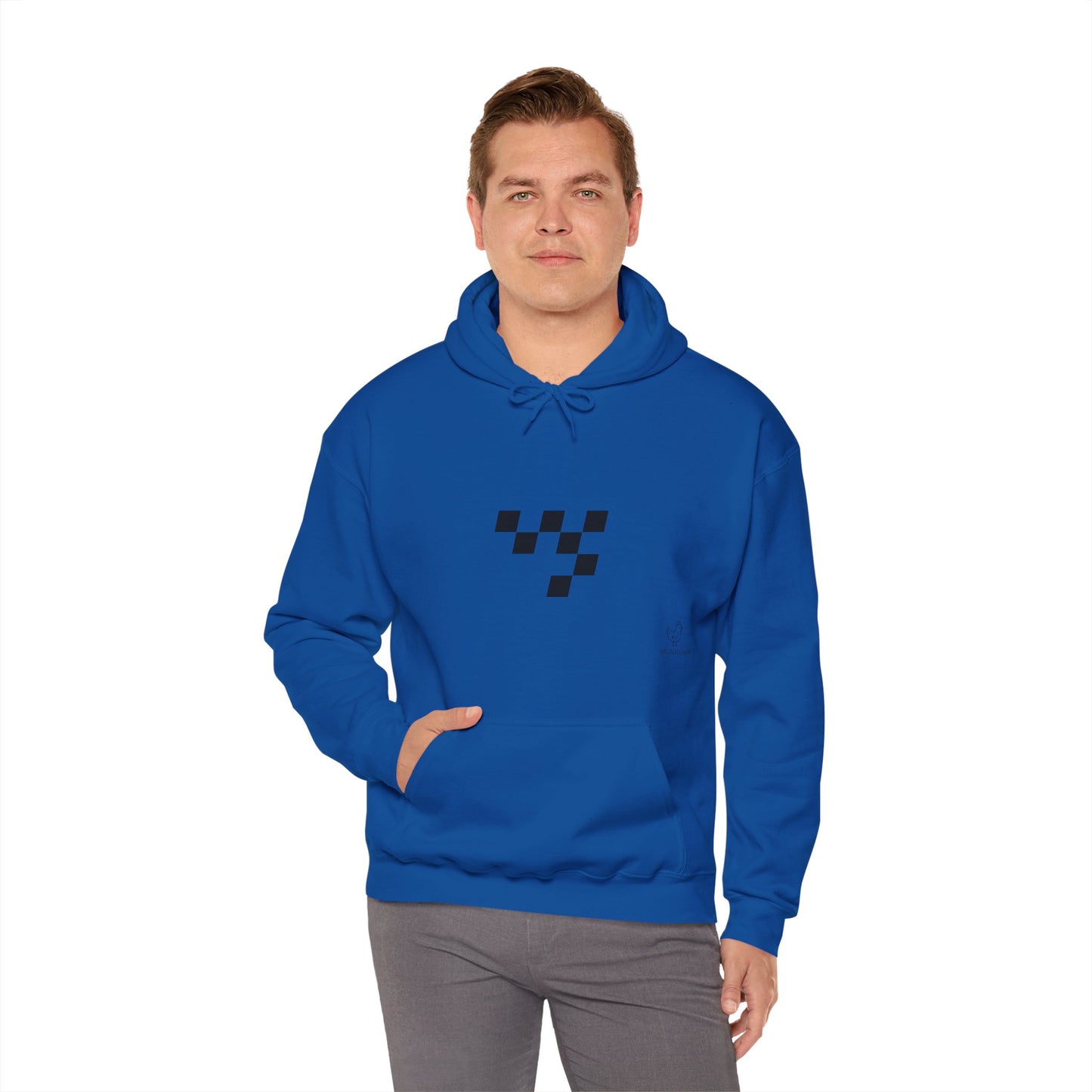 Night Race Vibes with Checkered Design - Unisex Heavy Blend™ Hooded Sweatshirt -