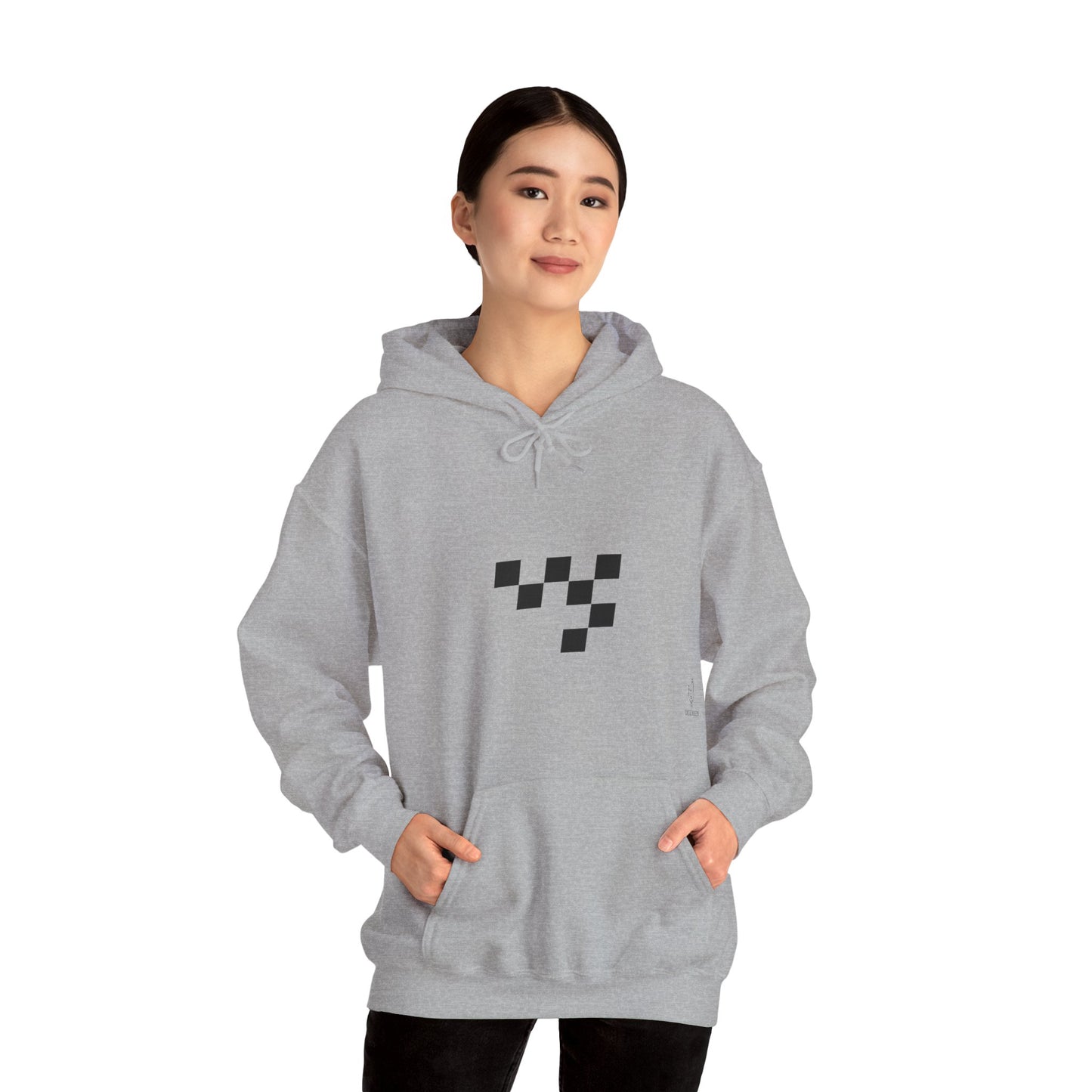 Night Race Vibes with Checkered Design - Unisex Heavy Blend™ Hooded Sweatshirt -