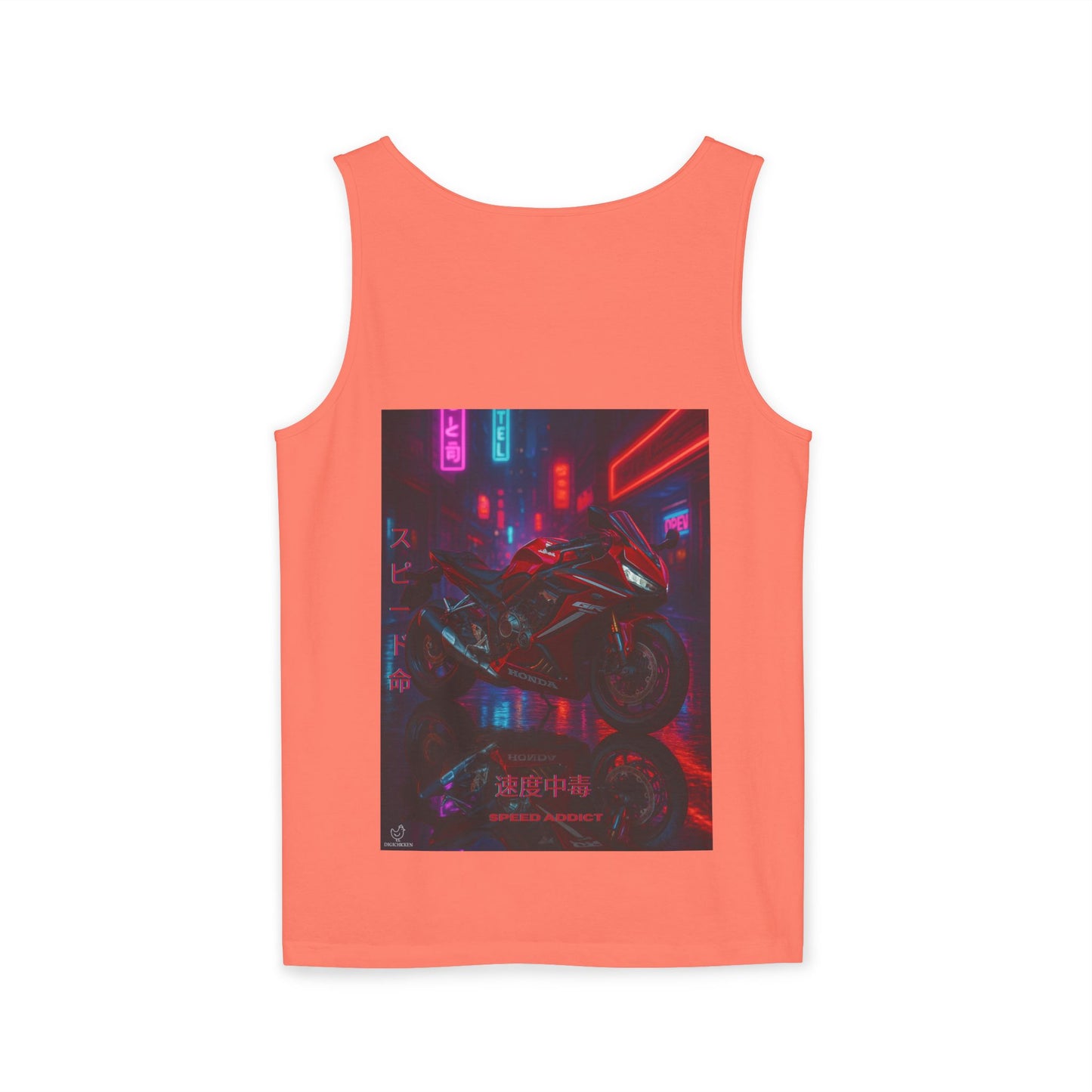 650r Backprint Cool Motorcycle Graphic Tank Top - Unisex Garment-Dyed