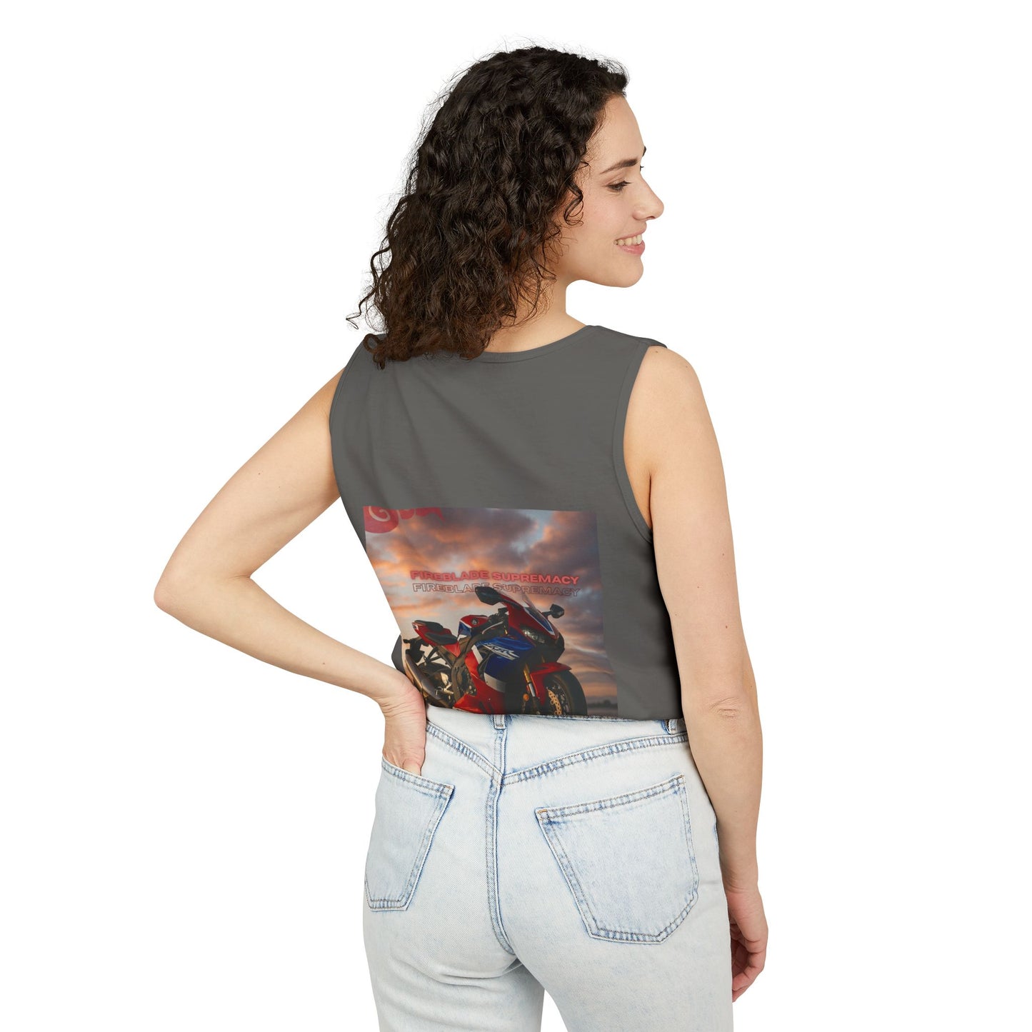 Fireblade Unisex Garment-Dyed Tank Top - Motorcycle Enthusiast Design