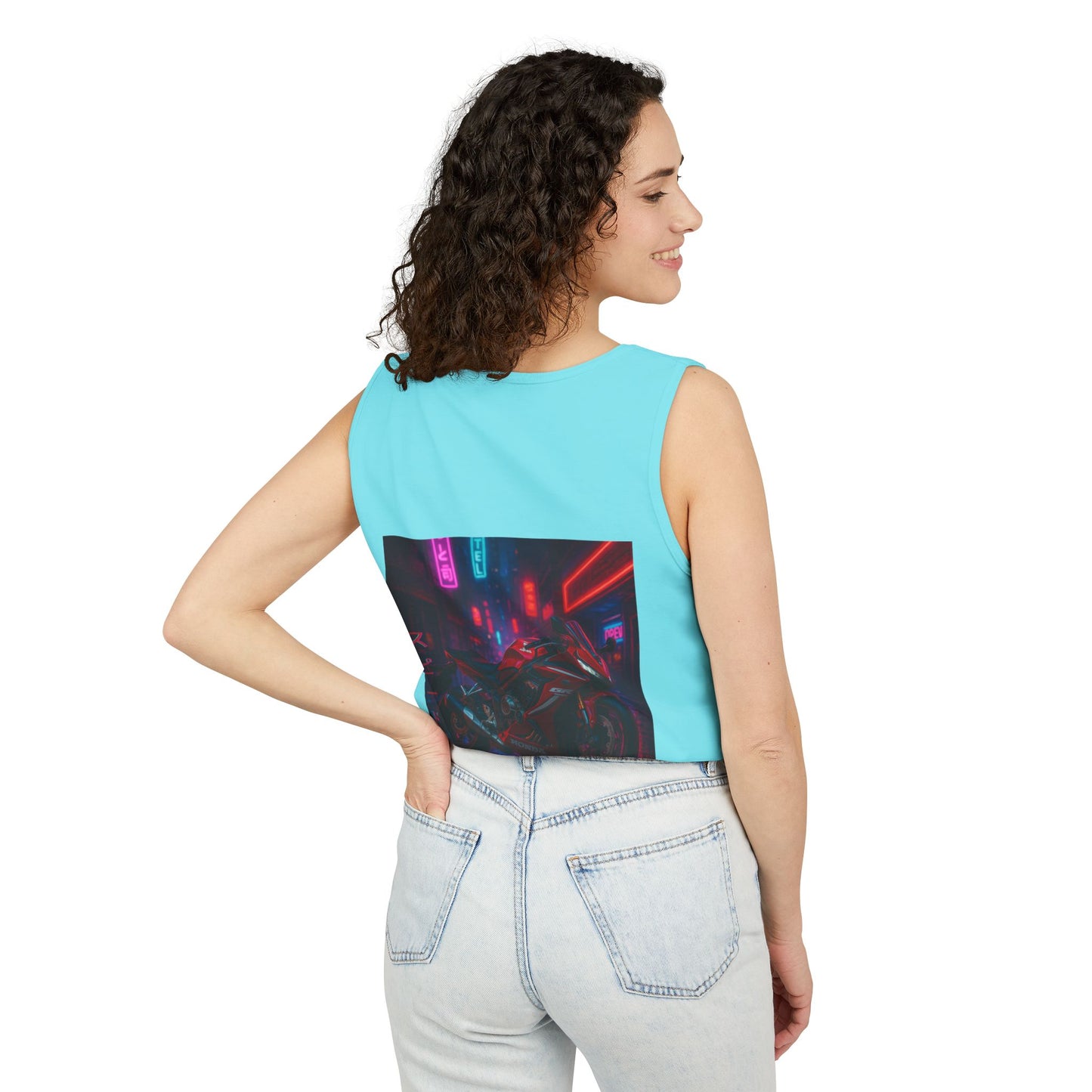 650r Backprint Cool Motorcycle Graphic Tank Top - Unisex Garment-Dyed