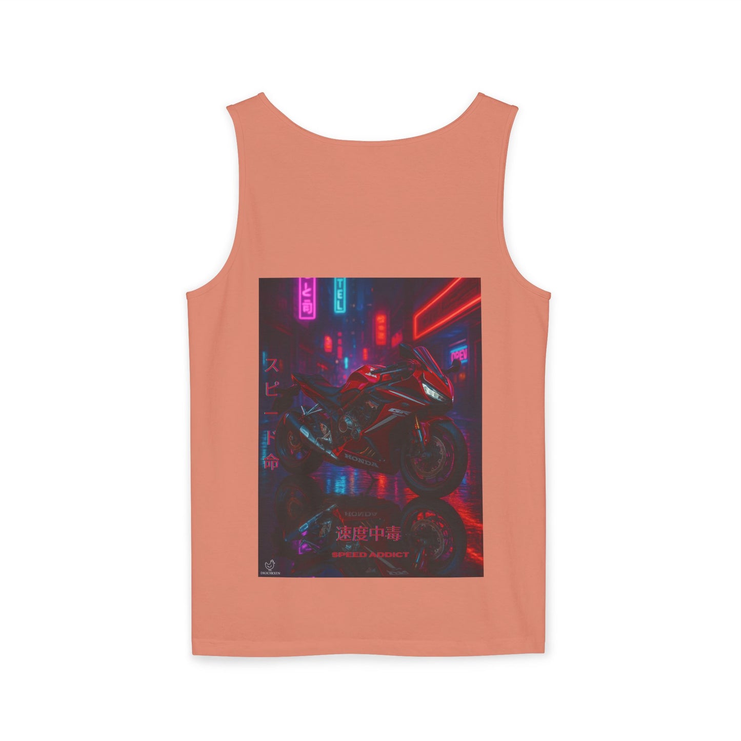 650r Backprint Cool Motorcycle Graphic Tank Top - Unisex Garment-Dyed