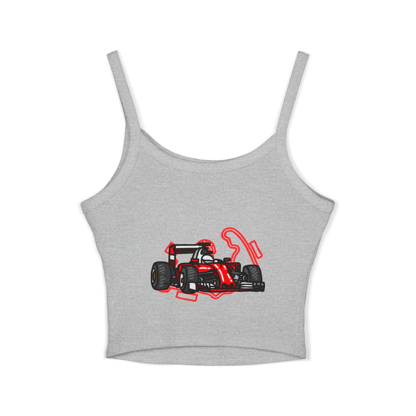 F1 Racing Women's Spaghetti Strap Tank Top, Sports Apparel, Motorsport Fans, Summer Wear, Gift for Car Lovers, Casual Style