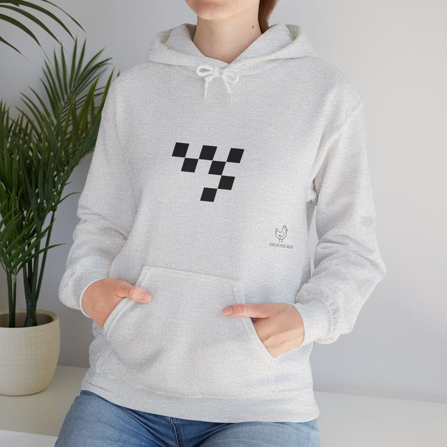 Night Race Vibes with Checkered Design - Unisex Heavy Blend™ Hooded Sweatshirt -