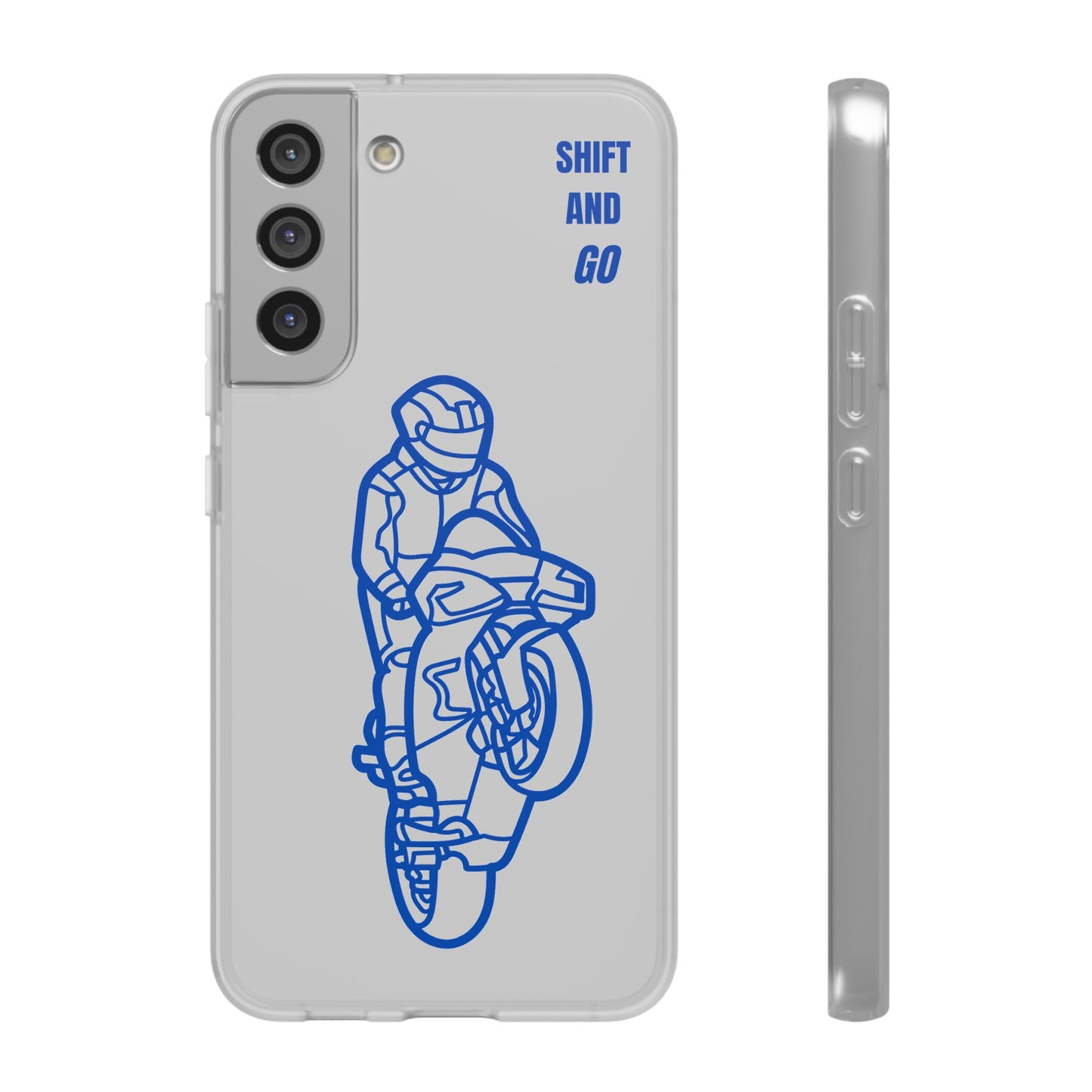 Motorcycle Flexi Cases - Shift and Go Design, Biker Gift, Phone Accessory, Sporty Case, Riding Enthusiast