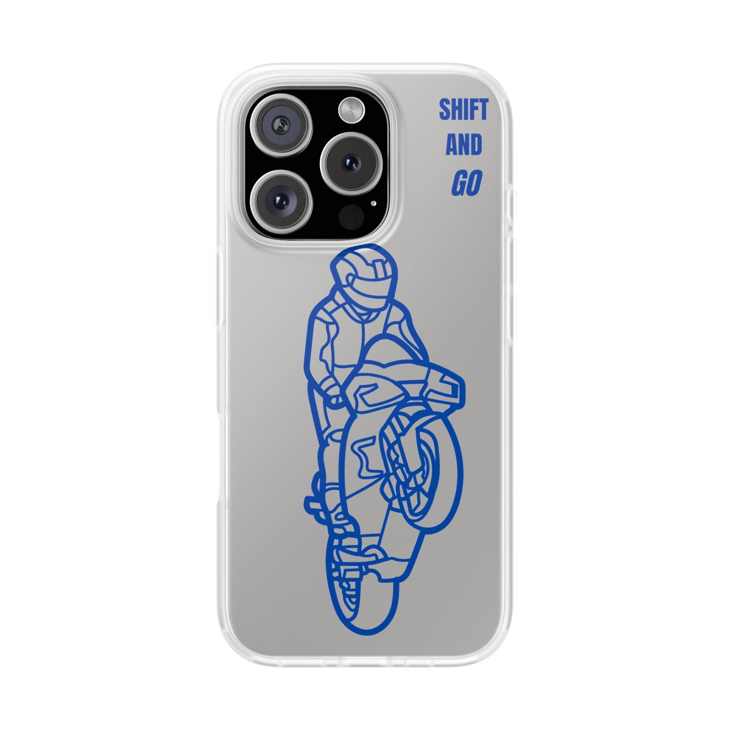 Motorcycle Flexi Cases - Shift and Go Design, Biker Gift, Phone Accessory, Sporty Case, Riding Enthusiast