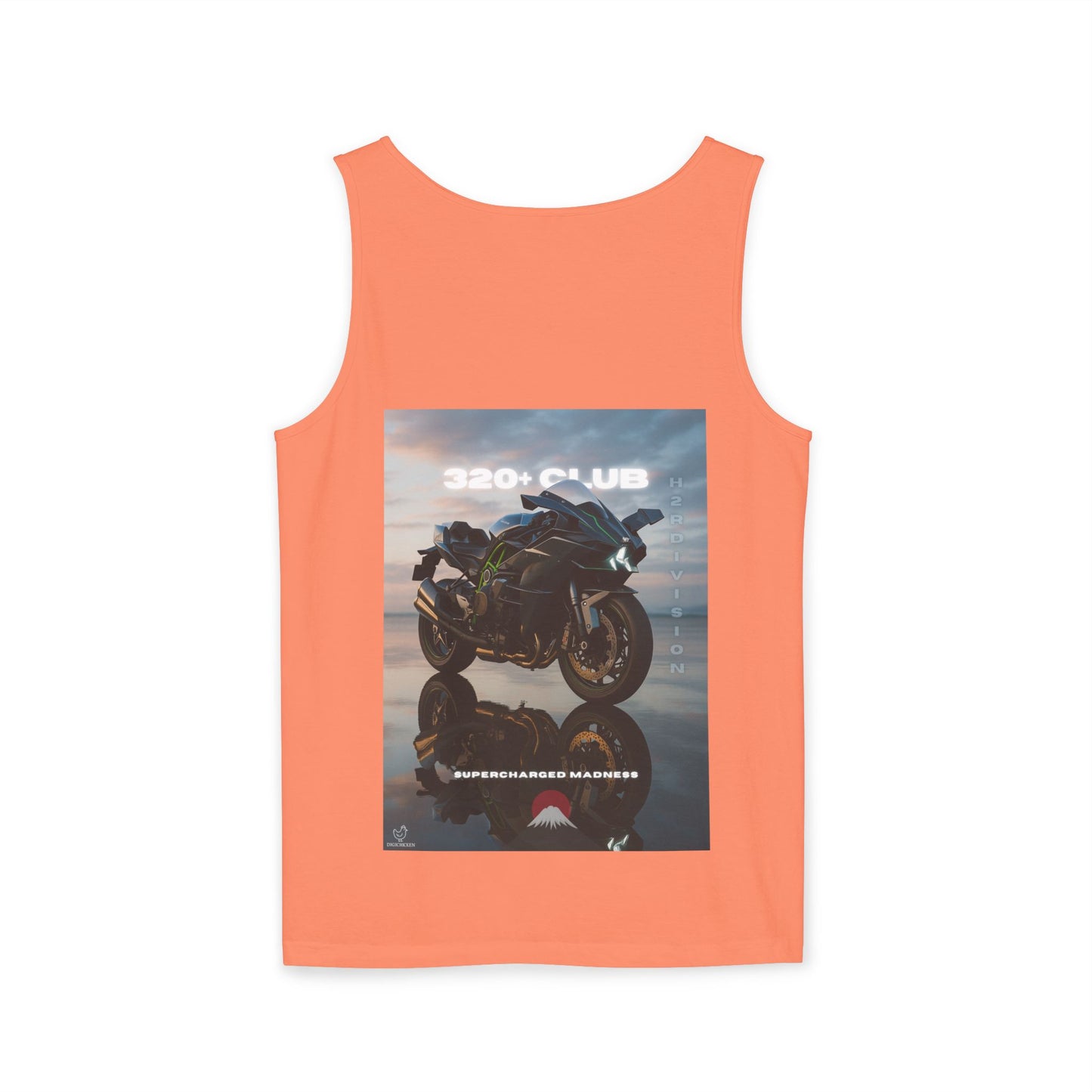 H2R Cool Backprint, Unisex Garment-Dyed Tank Top - 320+ Club Motorcycle Design