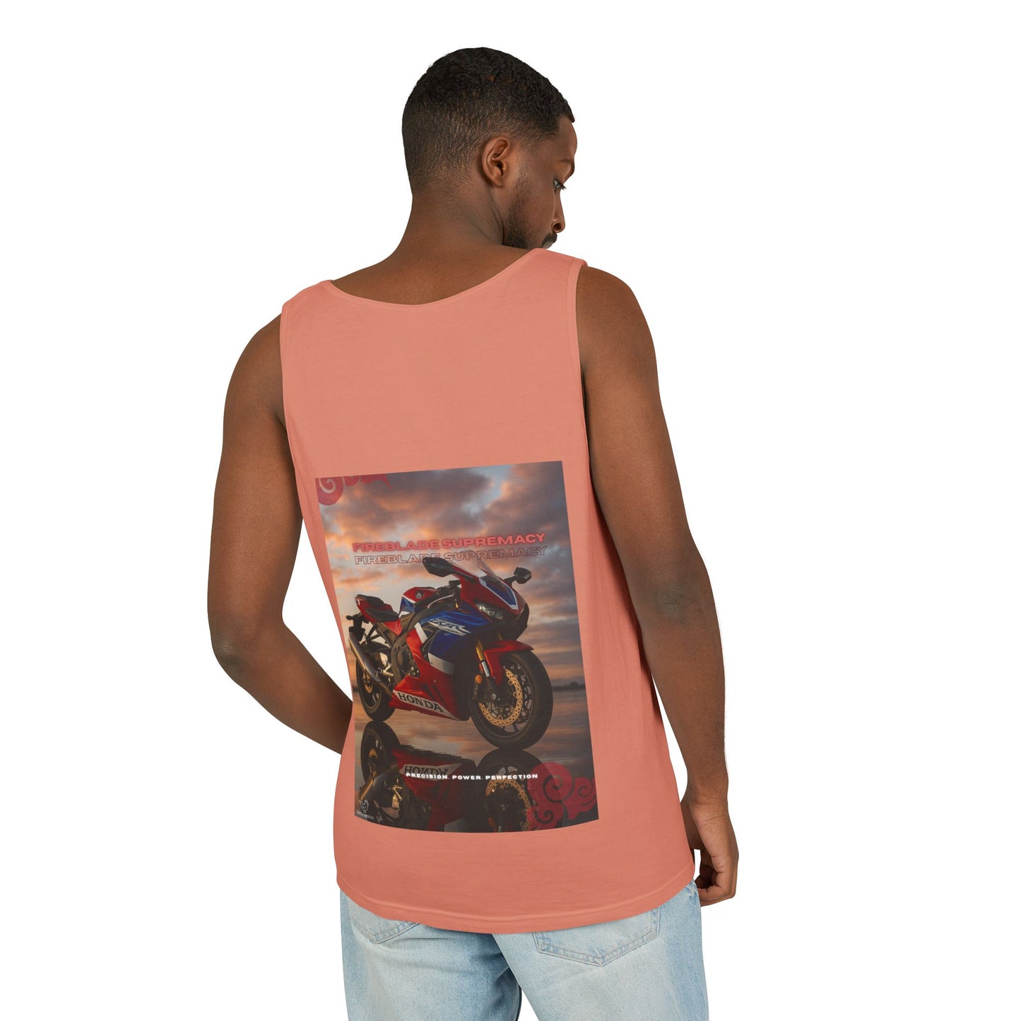Fireblade Unisex Garment-Dyed Tank Top - Motorcycle Enthusiast Design