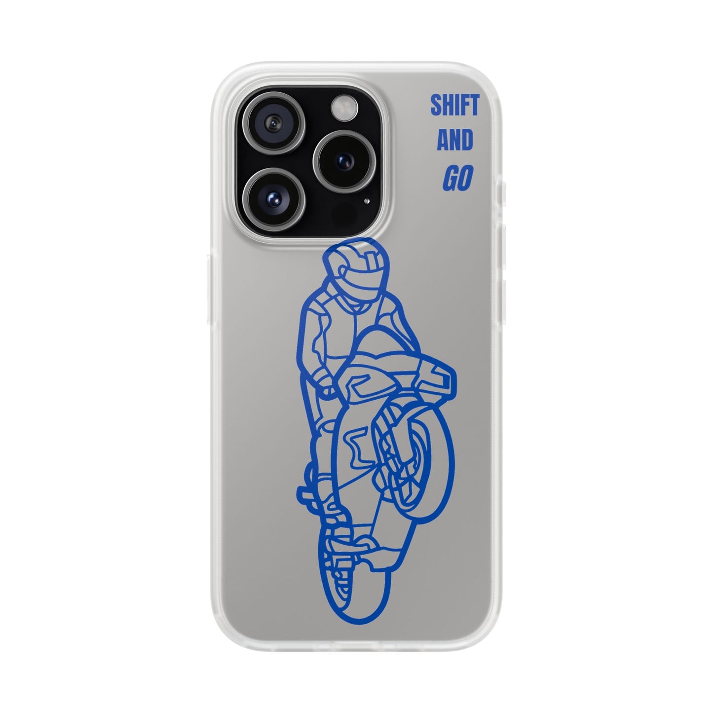 Motorcycle Flexi Cases - Shift and Go Design, Biker Gift, Phone Accessory, Sporty Case, Riding Enthusiast