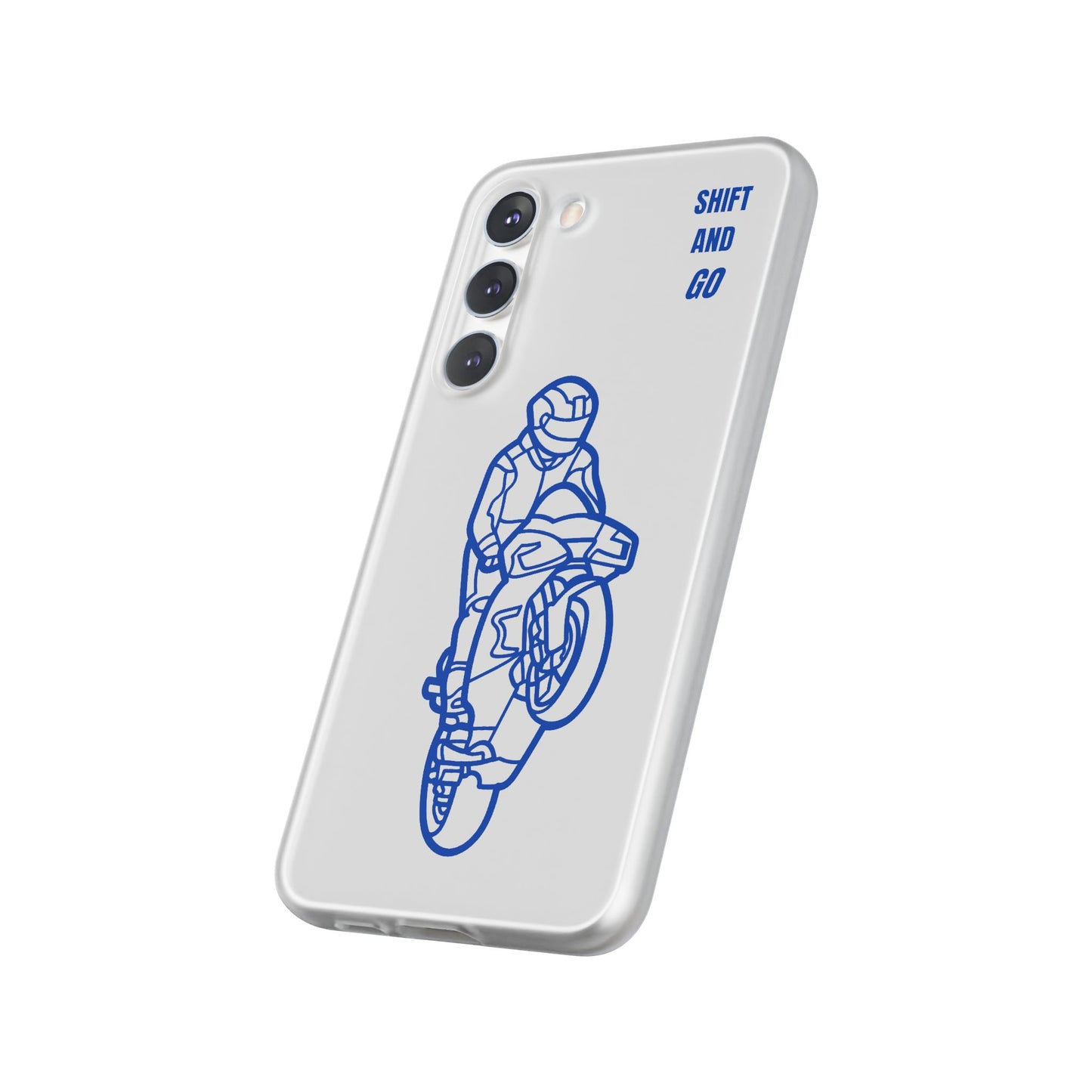 Motorcycle Flexi Cases - Shift and Go Design, Biker Gift, Phone Accessory, Sporty Case, Riding Enthusiast