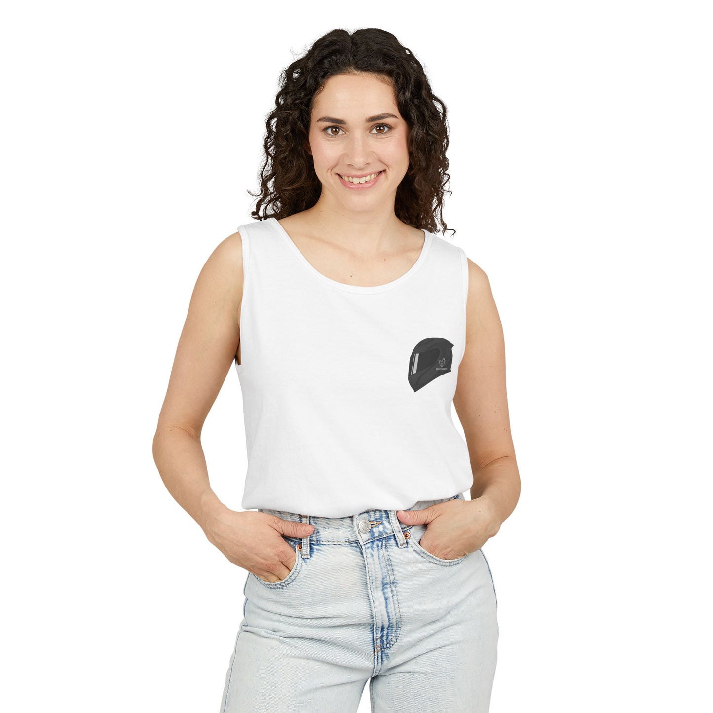 650r Backprint Cool Motorcycle Graphic Tank Top - Unisex Garment-Dyed