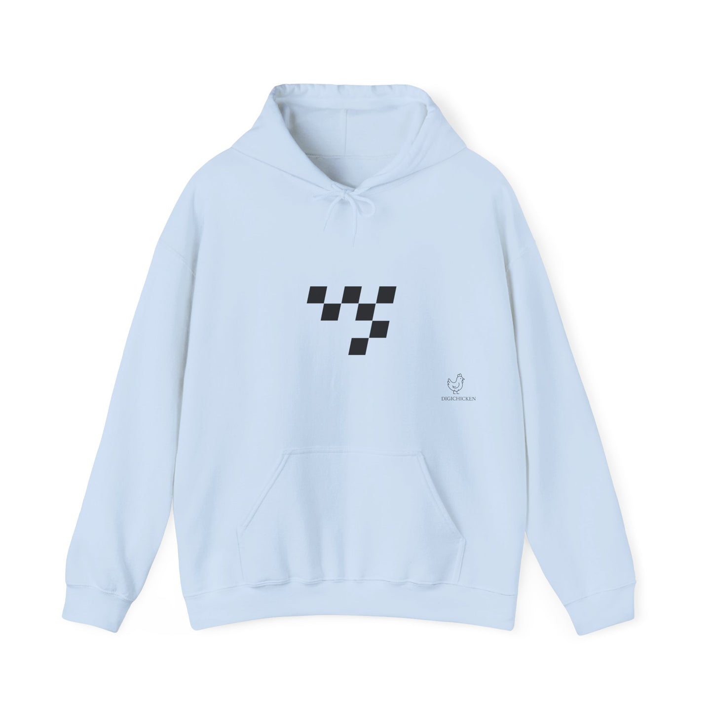 Night Race Vibes with Checkered Design - Unisex Heavy Blend™ Hooded Sweatshirt -