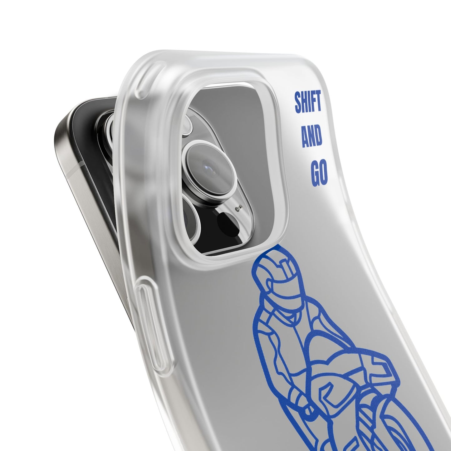 Motorcycle Flexi Cases - Shift and Go Design, Biker Gift, Phone Accessory, Sporty Case, Riding Enthusiast