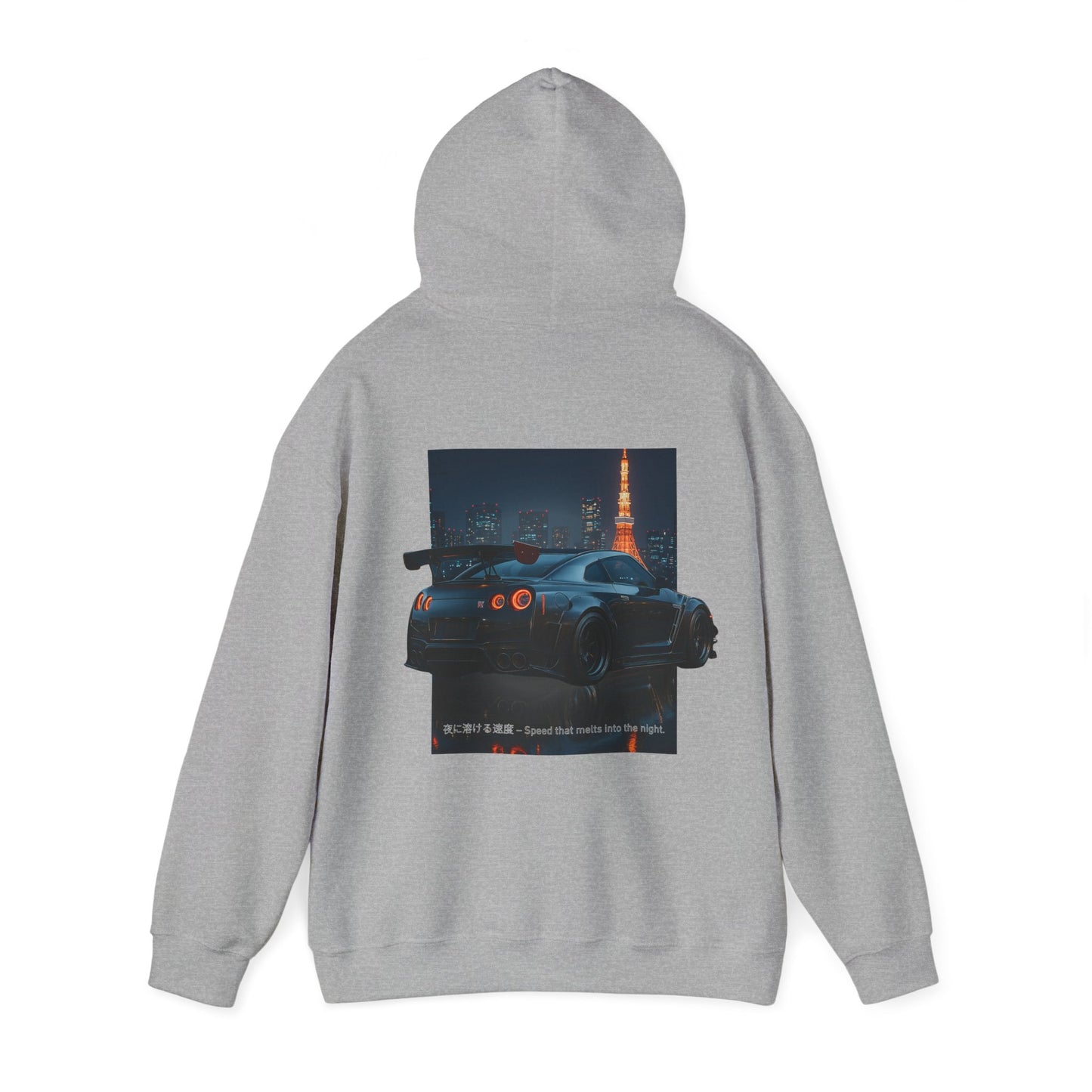 Night Race Vibes with Checkered Design - Unisex Heavy Blend™ Hooded Sweatshirt -