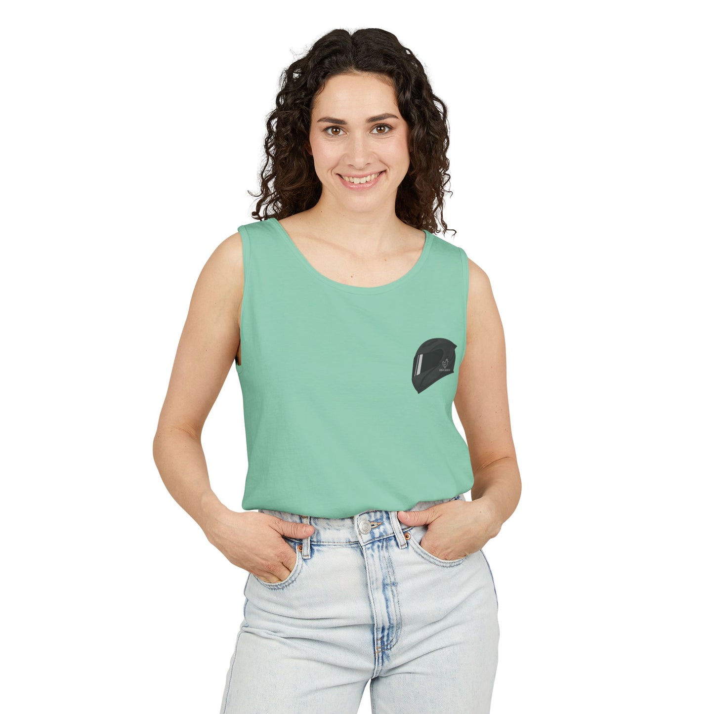 Zx6r Backprint Nice Custom Motorcycle Graphic Tank Top - Unisex Garment-Dyed