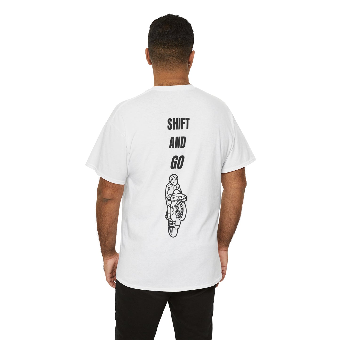 Motorcycle Adventure Tee - Shift and Go, Unisex Heavy Cotton T-Shirt, Biker Gift, Casual Wear, Motorbike Lover Apparel, Ride in Style