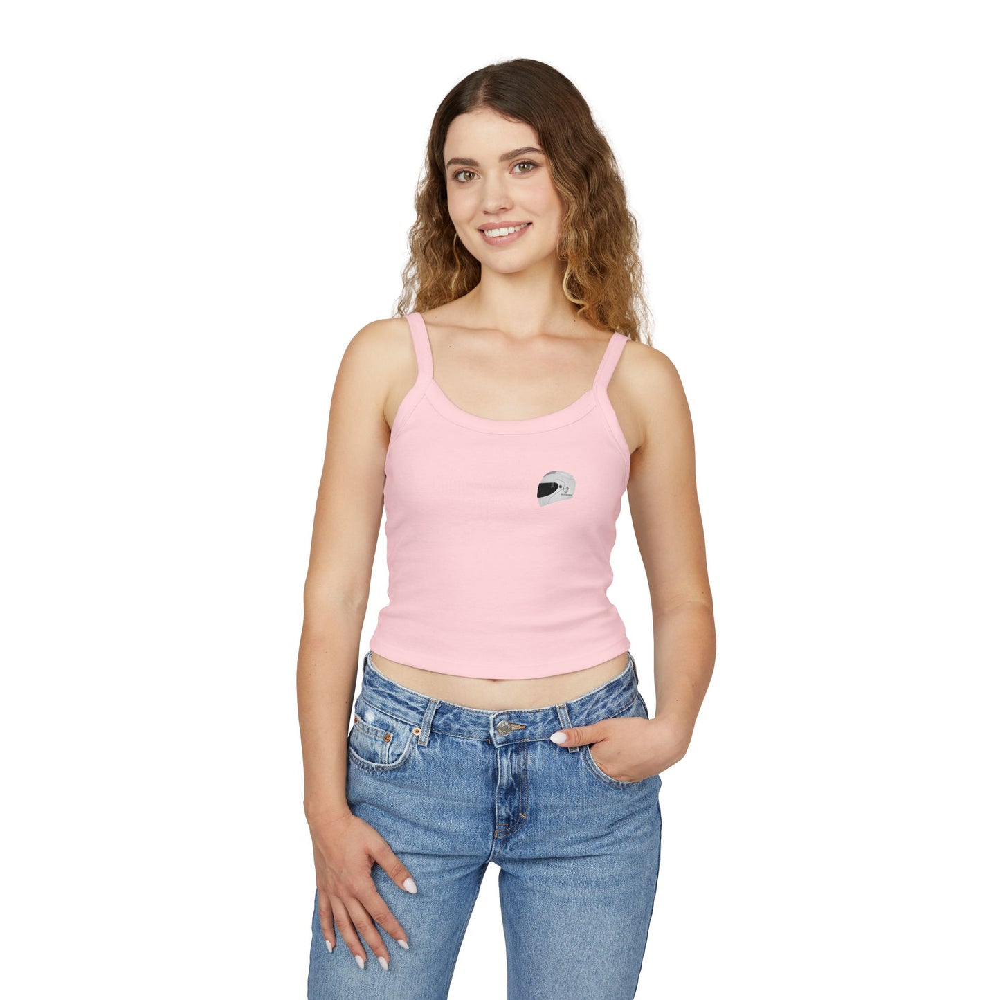 650r Backprint, Motorcycle-Themed Women's Spaghetti Strap Tank Top – Edgy Biker Vibes