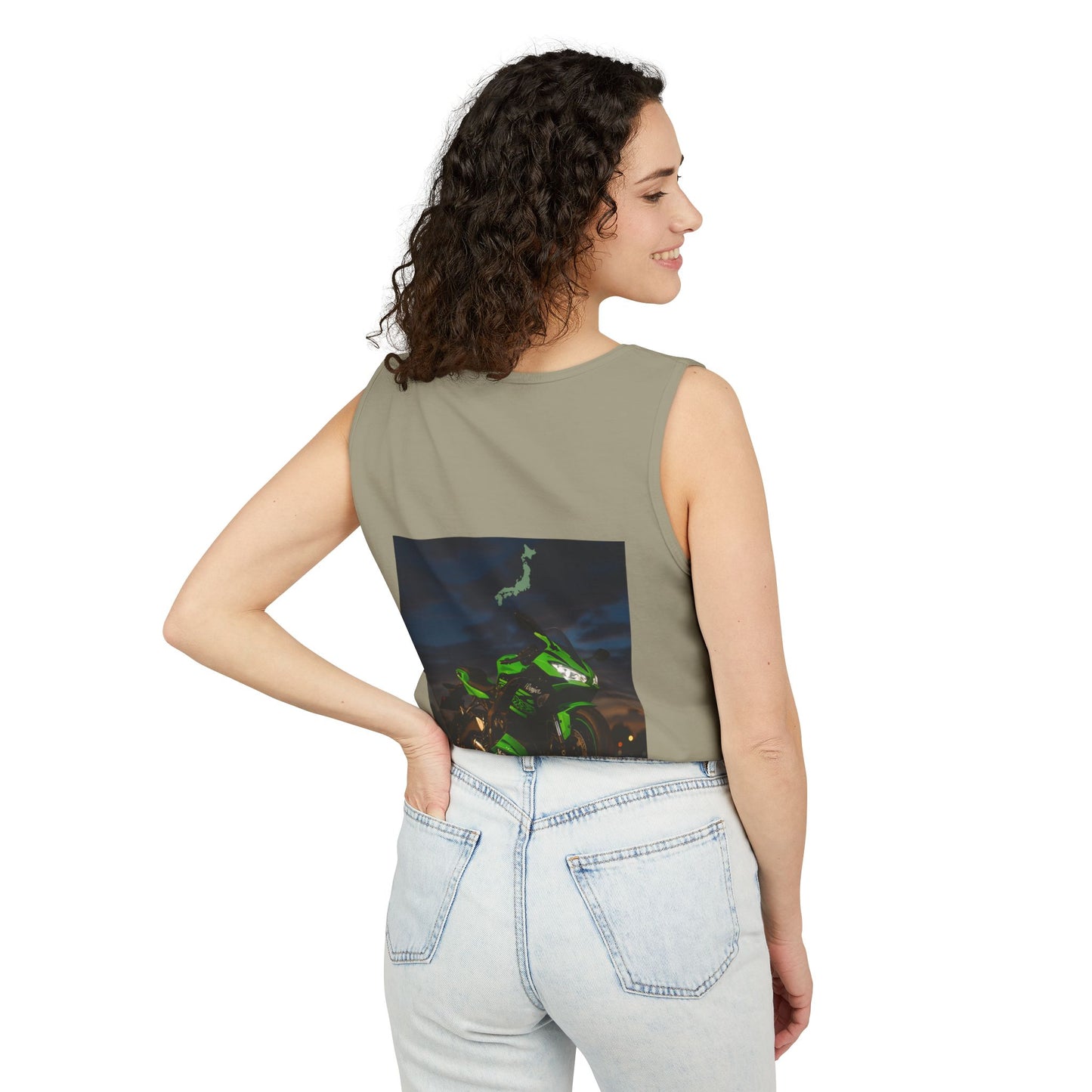 Zx6r Backprint Nice Custom Motorcycle Graphic Tank Top - Unisex Garment-Dyed