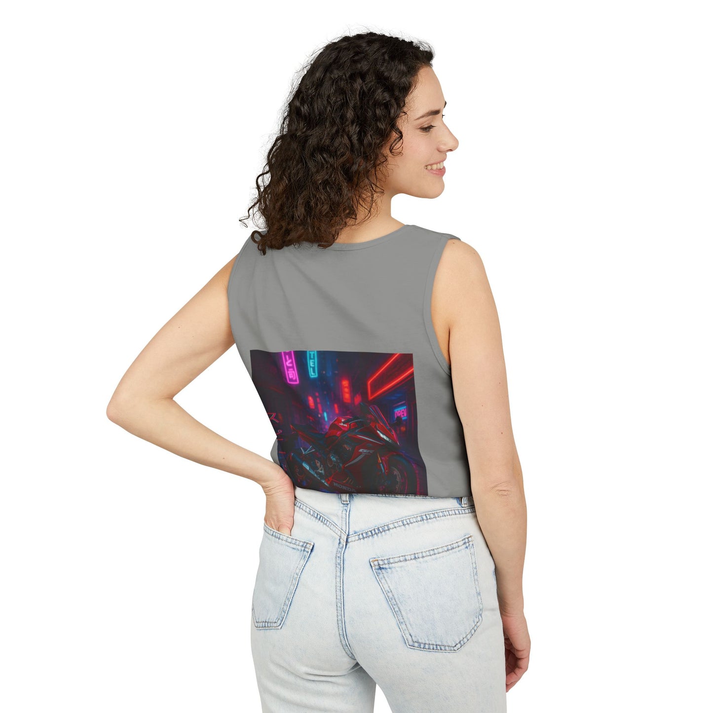 650r Backprint Cool Motorcycle Graphic Tank Top - Unisex Garment-Dyed
