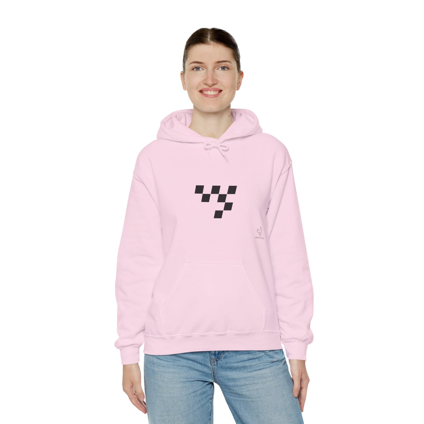 Night Race Vibes with Checkered Design - Unisex Heavy Blend™ Hooded Sweatshirt -