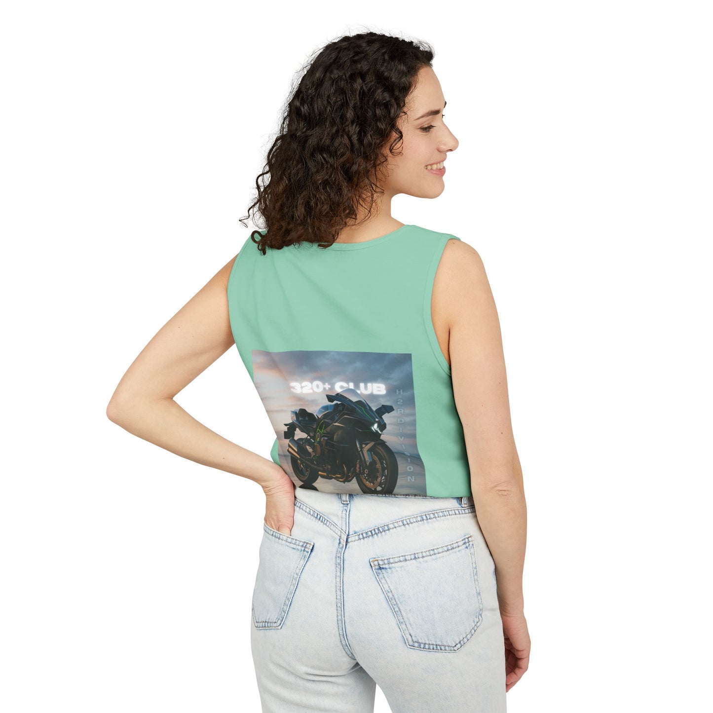 H2R Cool Backprint, Unisex Garment-Dyed Tank Top - 320+ Club Motorcycle Design