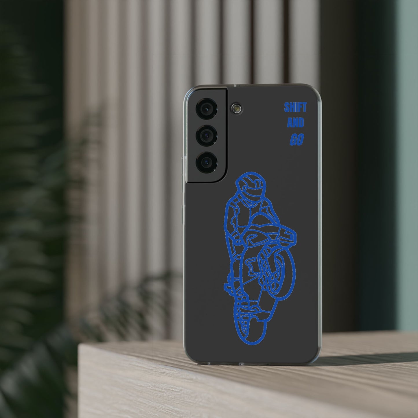 Motorcycle Flexi Cases - Shift and Go Design, Biker Gift, Phone Accessory, Sporty Case, Riding Enthusiast
