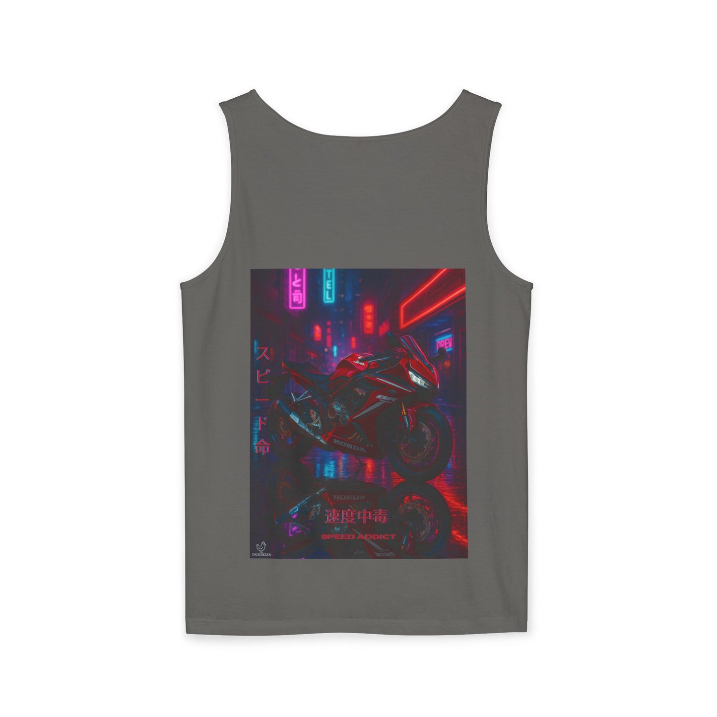 650r Backprint Cool Motorcycle Graphic Tank Top - Unisex Garment-Dyed