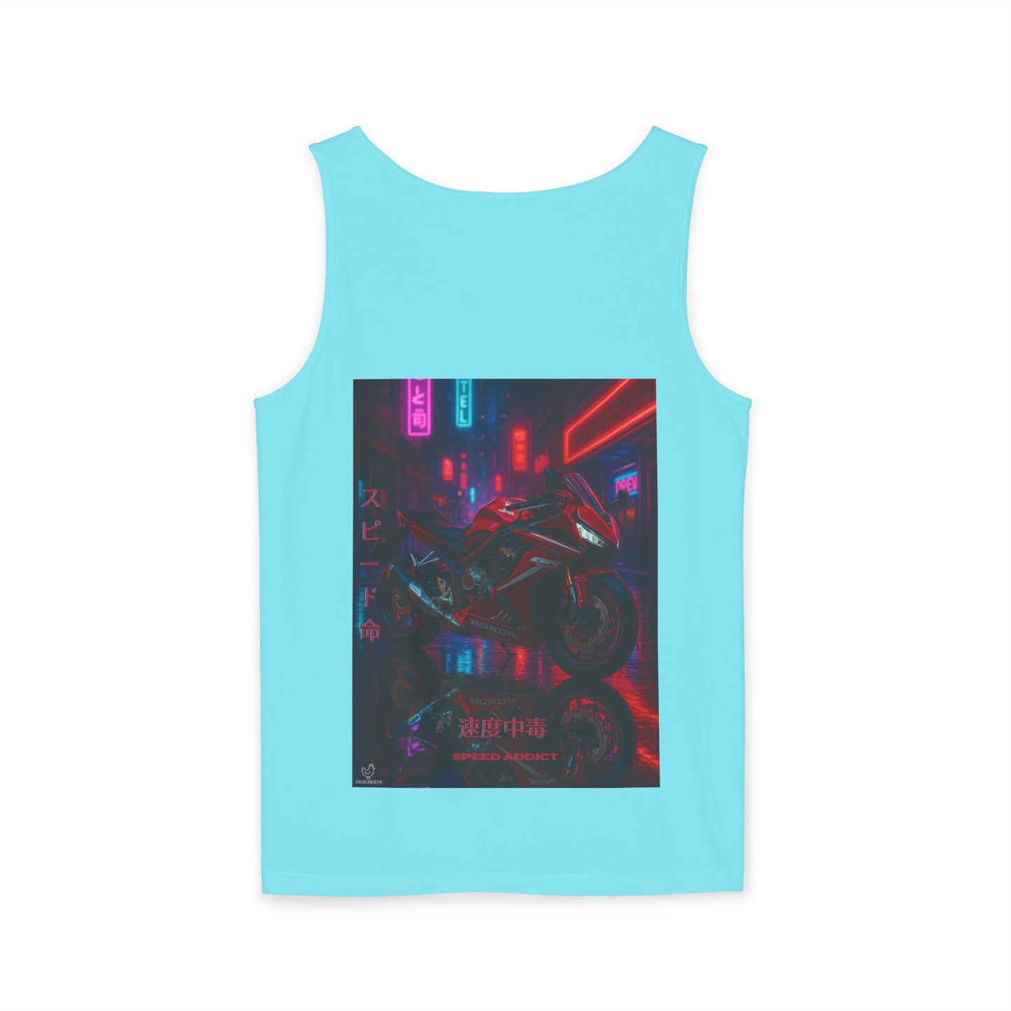 650r Backprint Cool Motorcycle Graphic Tank Top - Unisex Garment-Dyed
