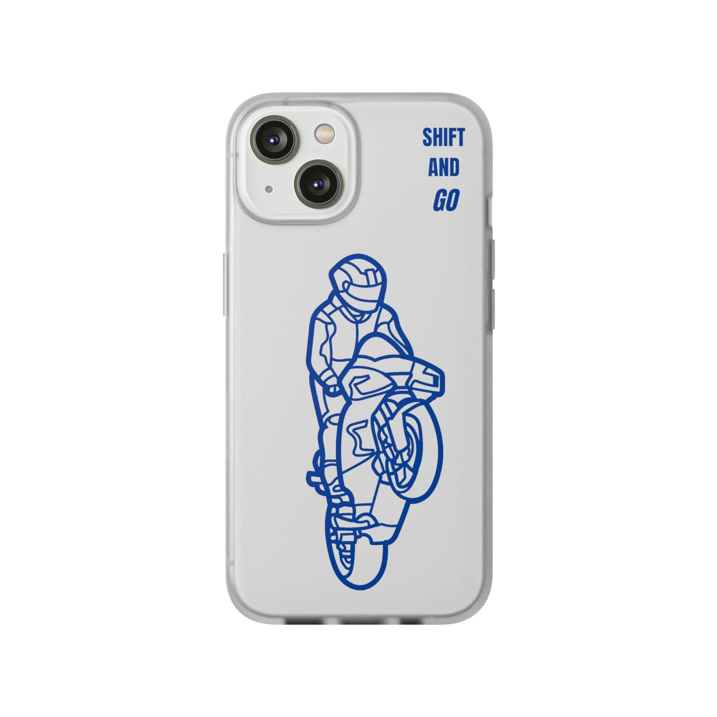 Motorcycle Flexi Cases - Shift and Go Design, Biker Gift, Phone Accessory, Sporty Case, Riding Enthusiast