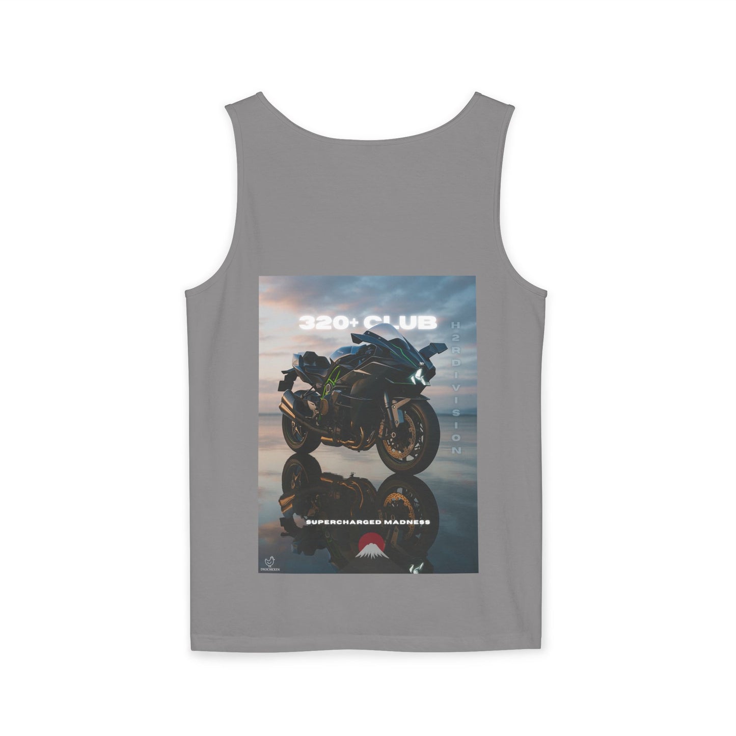 H2R Cool Backprint, Unisex Garment-Dyed Tank Top - 320+ Club Motorcycle Design
