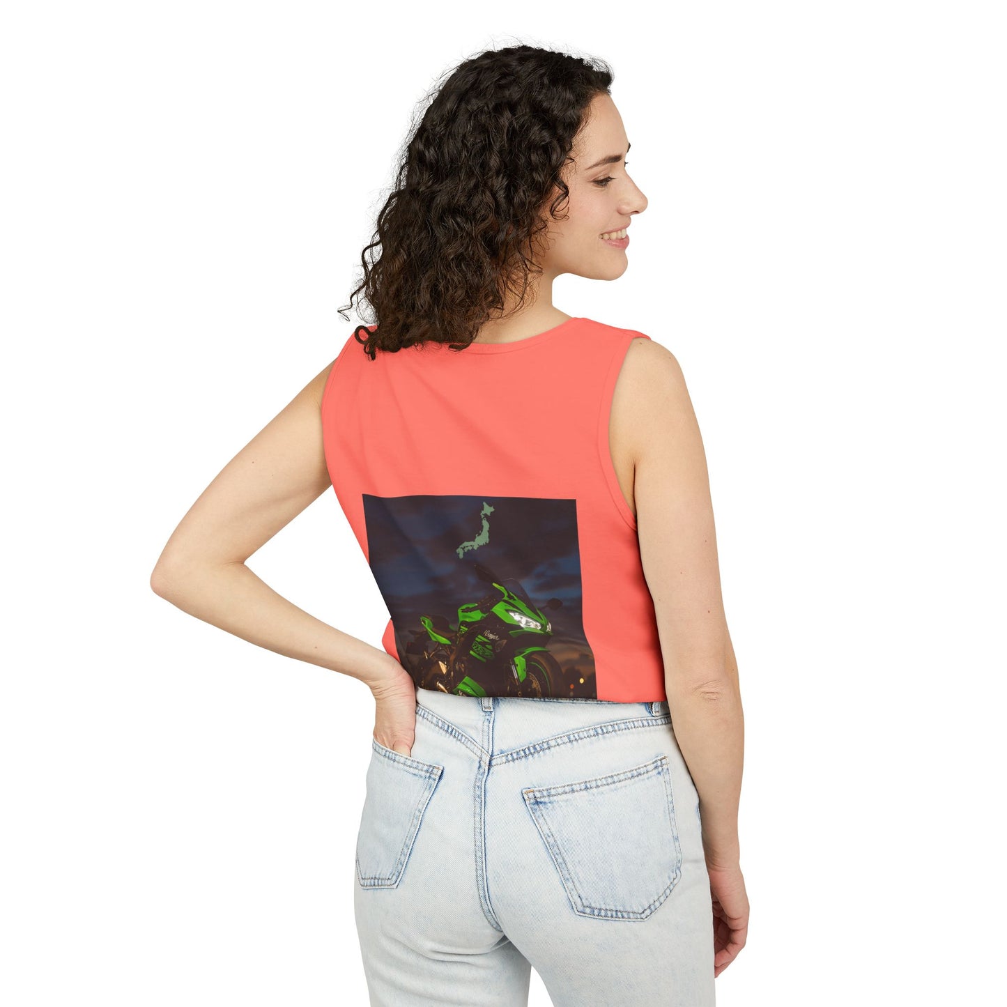Zx6r Backprint Nice Custom Motorcycle Graphic Tank Top - Unisex Garment-Dyed