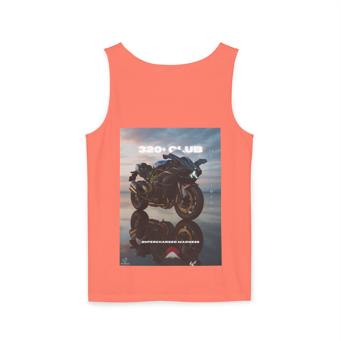 H2R Cool Backprint, Unisex Garment-Dyed Tank Top - 320+ Club Motorcycle Design