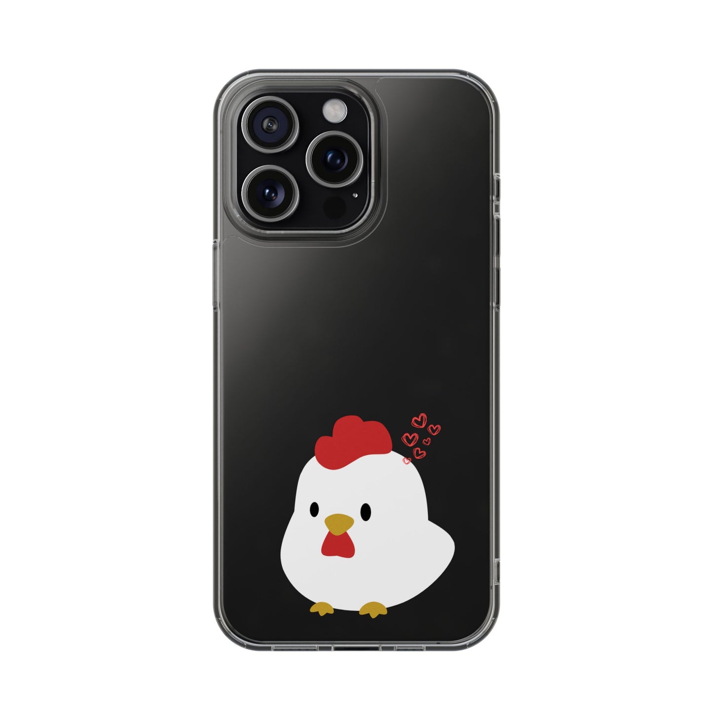 Coque transparente en forme de poulet, adorable coque pour amoureux des animaux, cadeau pour enfants, décoration de ferme, cadeau d'anniversaire