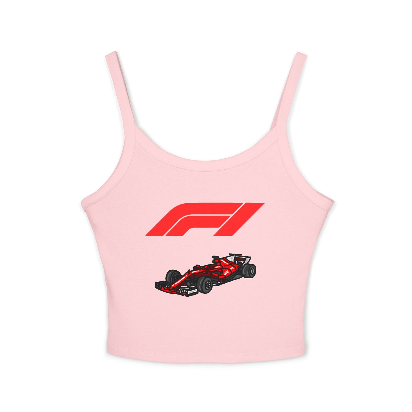 F1 Racing Women's Spaghetti Strap Tank Top, Sports Apparel, Motorsport Fans, Summer Wear, Gift for Car Lovers, Casual Style