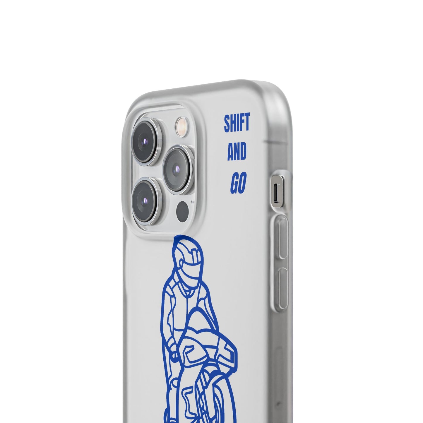 Motorcycle Flexi Cases - Shift and Go Design, Biker Gift, Phone Accessory, Sporty Case, Riding Enthusiast
