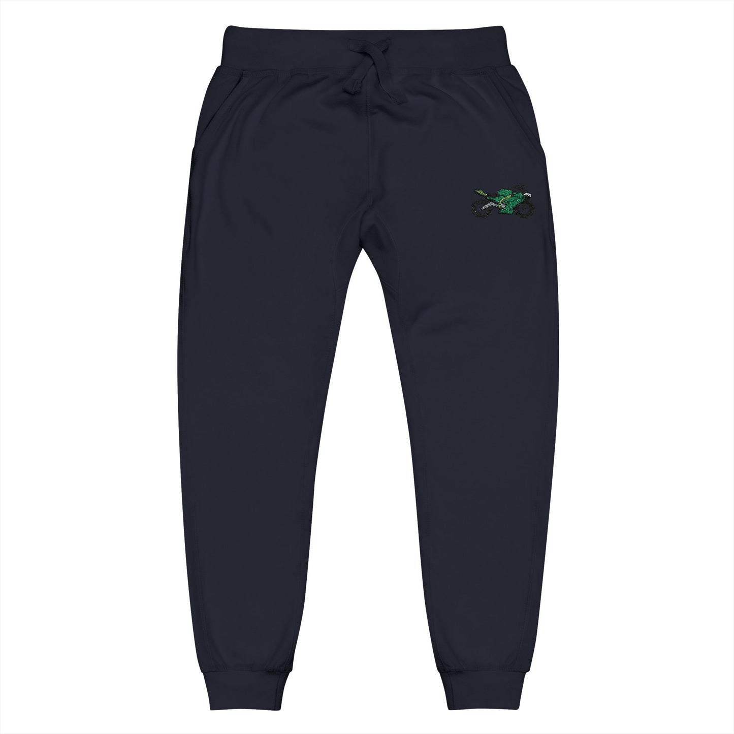 Kawasaki inspired Motorcycle Embroidered Unisex Fleece Sweatpants - Cozy & Stylish Activewear