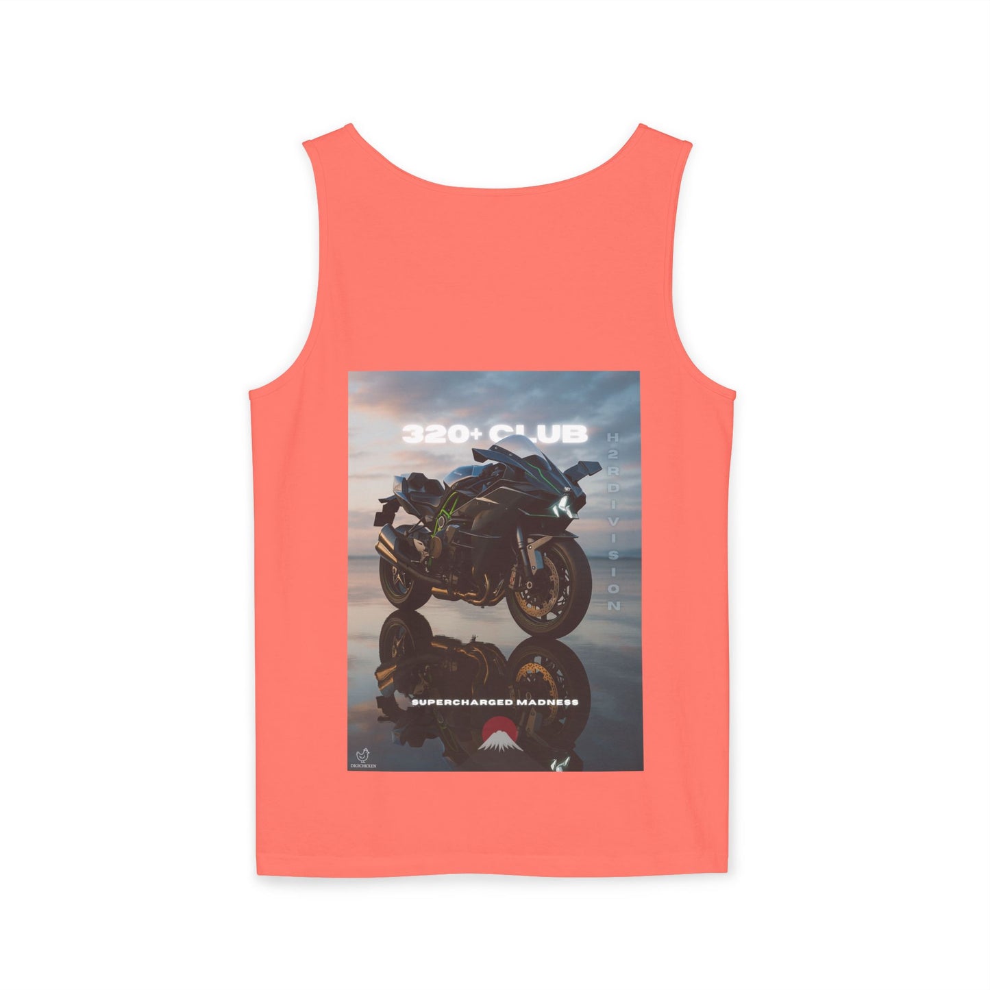 H2R Cool Backprint, Unisex Garment-Dyed Tank Top - 320+ Club Motorcycle Design