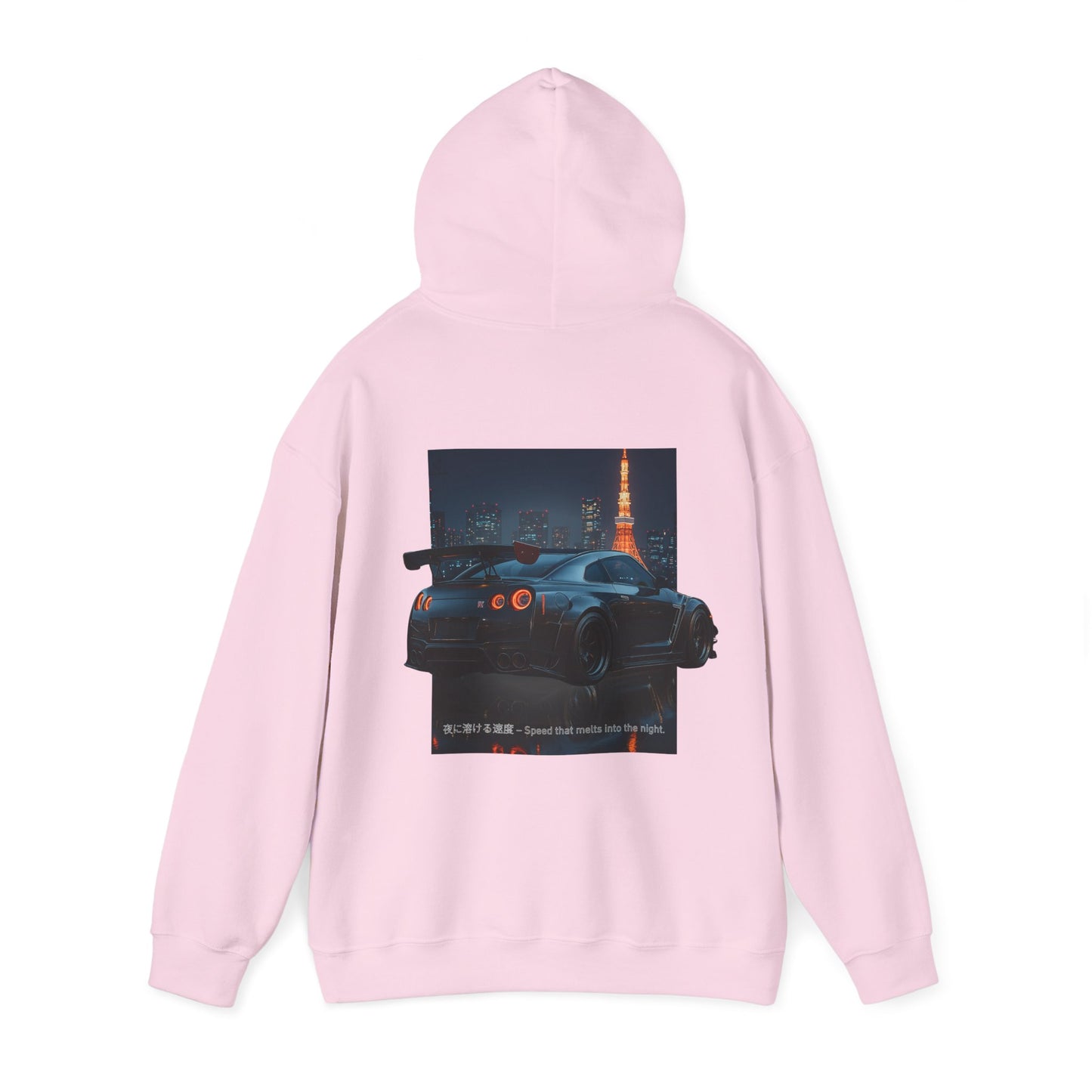 Night Race Vibes with Checkered Design - Unisex Heavy Blend™ Hooded Sweatshirt -