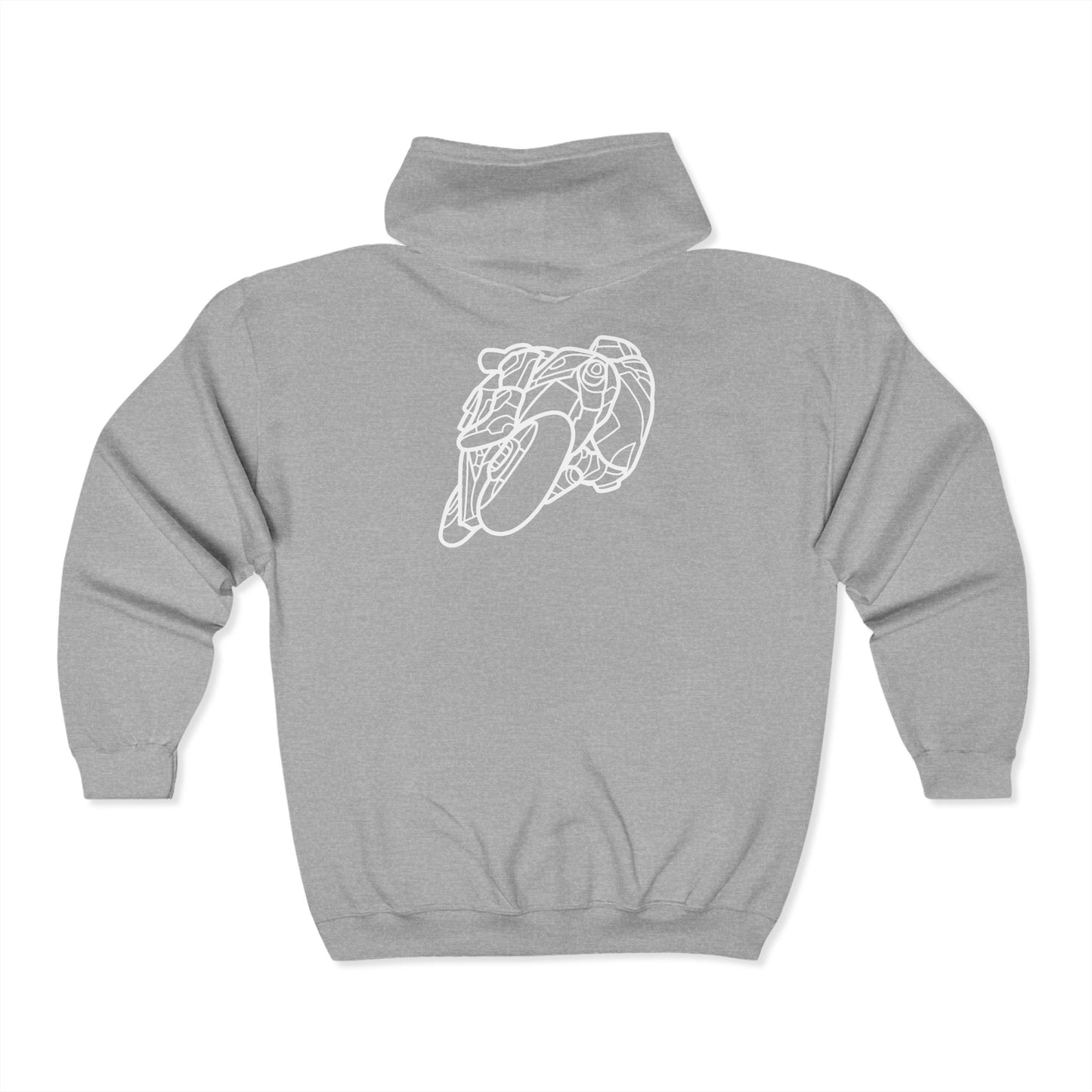 Minimalist Motorcycle Zip-Up Hoodie, Perfect for Riders, Casual Wear, Unisex Sweatshirt, Gift for Bikers, Everyday Comfort